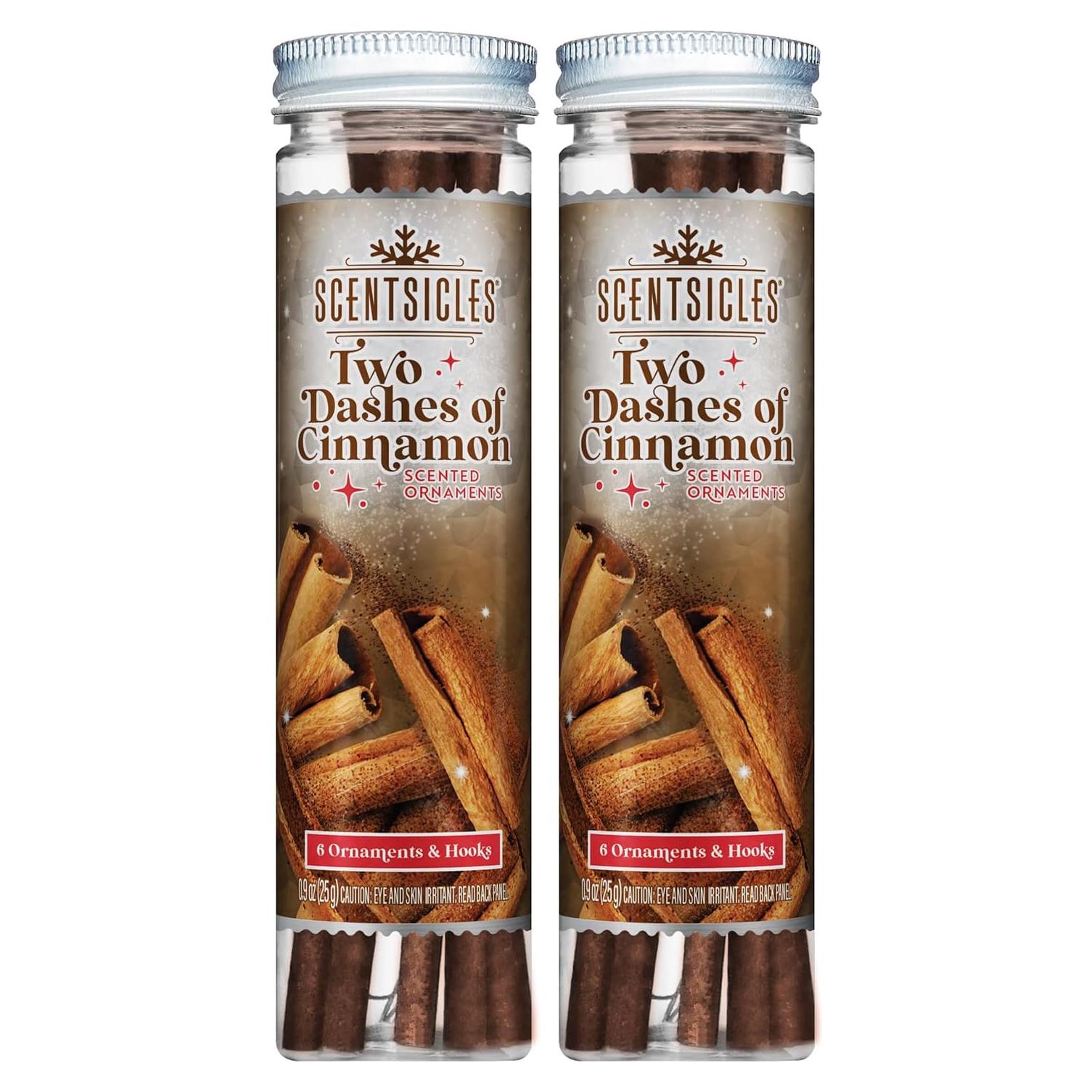 Adornos Aromatizados Scentsicles Canela - 2 Botellas (12 Varitas)