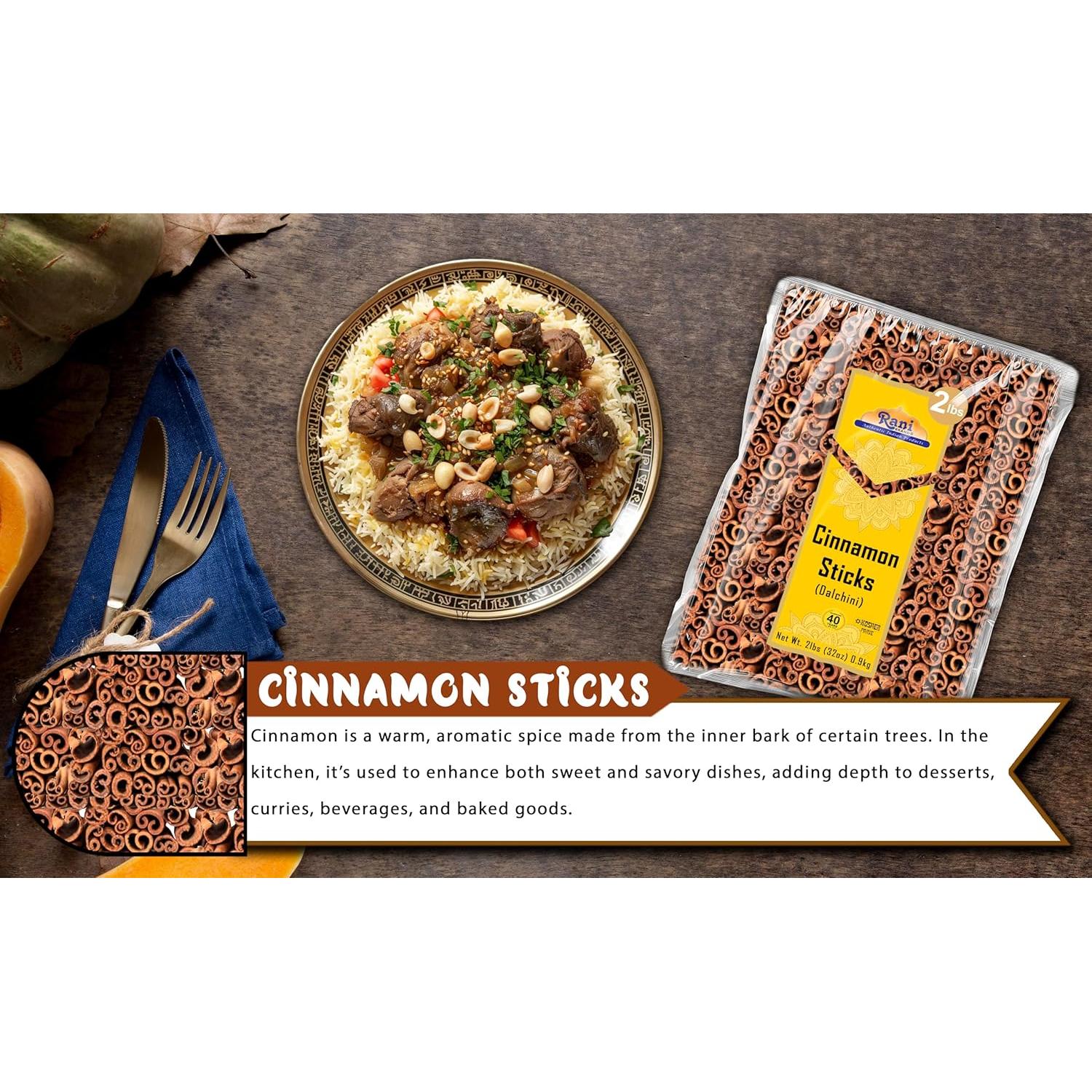 Palitos de Canela Rani 908g - Aroma Fuerte, Kosher, 175-200 Unidades