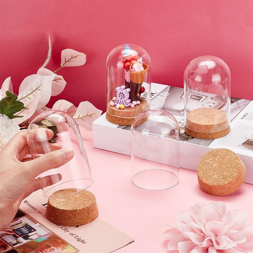 Campana Tarro de Vidrio PH PandaHall 4pcs 6.5x11cm Decoración