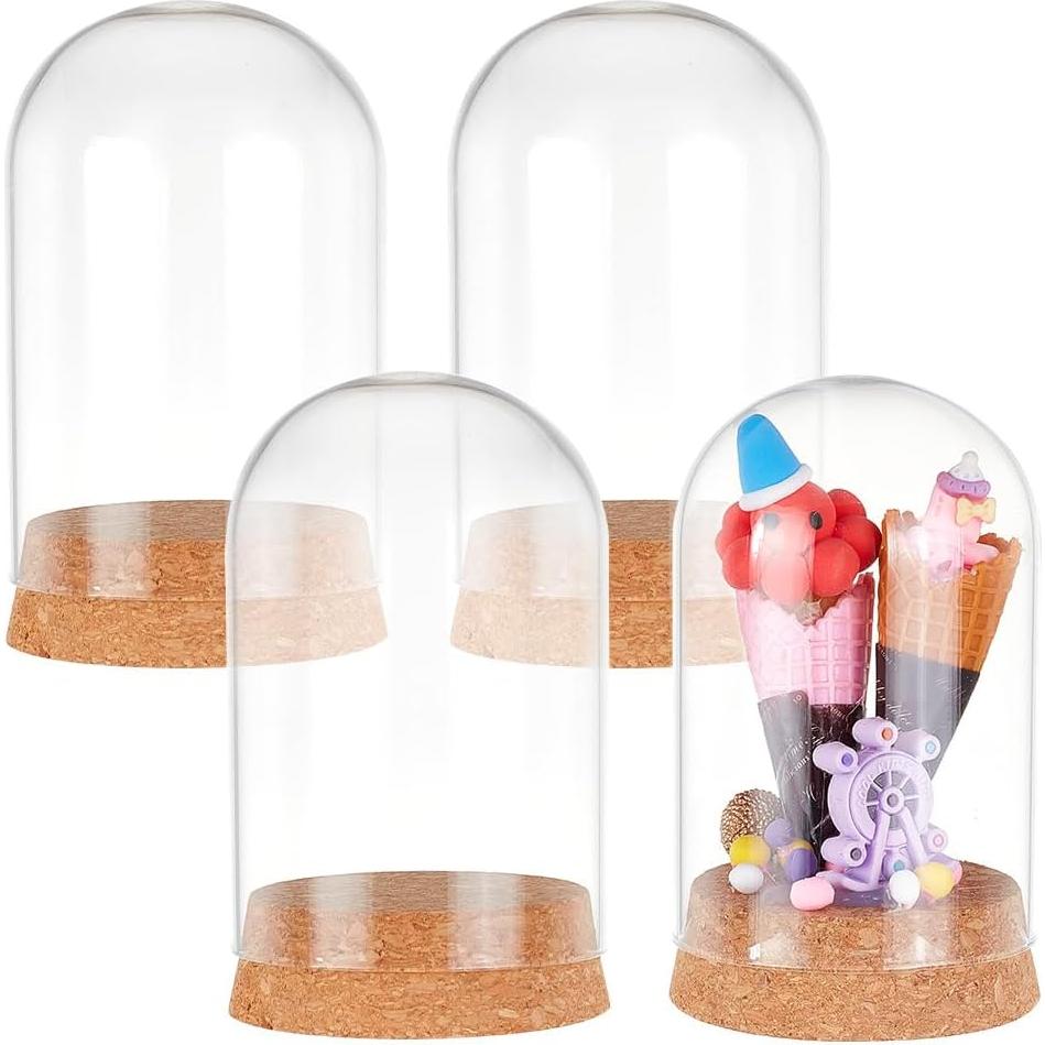 Campana Tarro de Vidrio PH PandaHall 4pcs 6.5x11cm Decoración