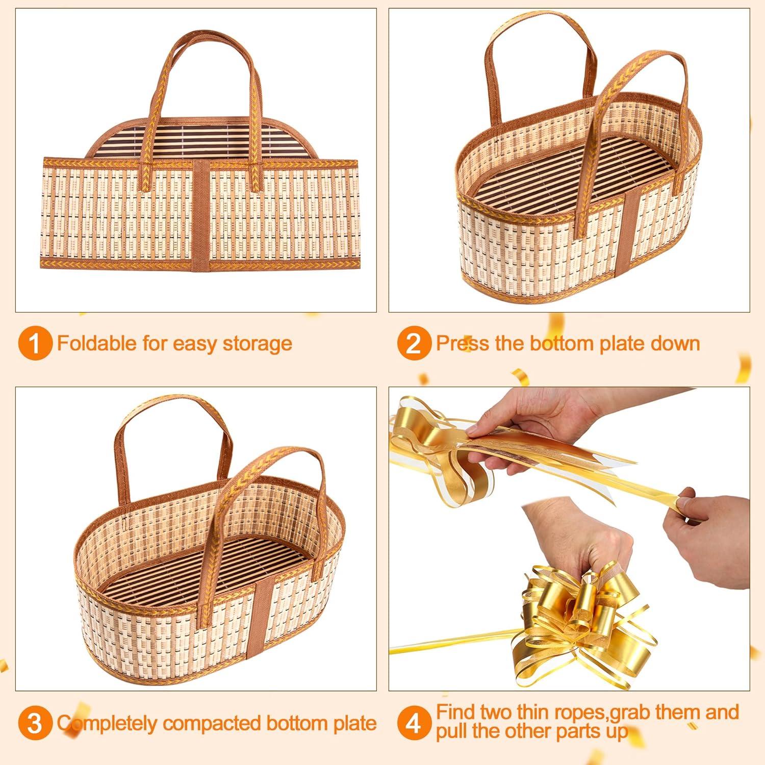 Cesta de Regalo de Bambú Tejida Orchidleaf 34.8x22x15 cm