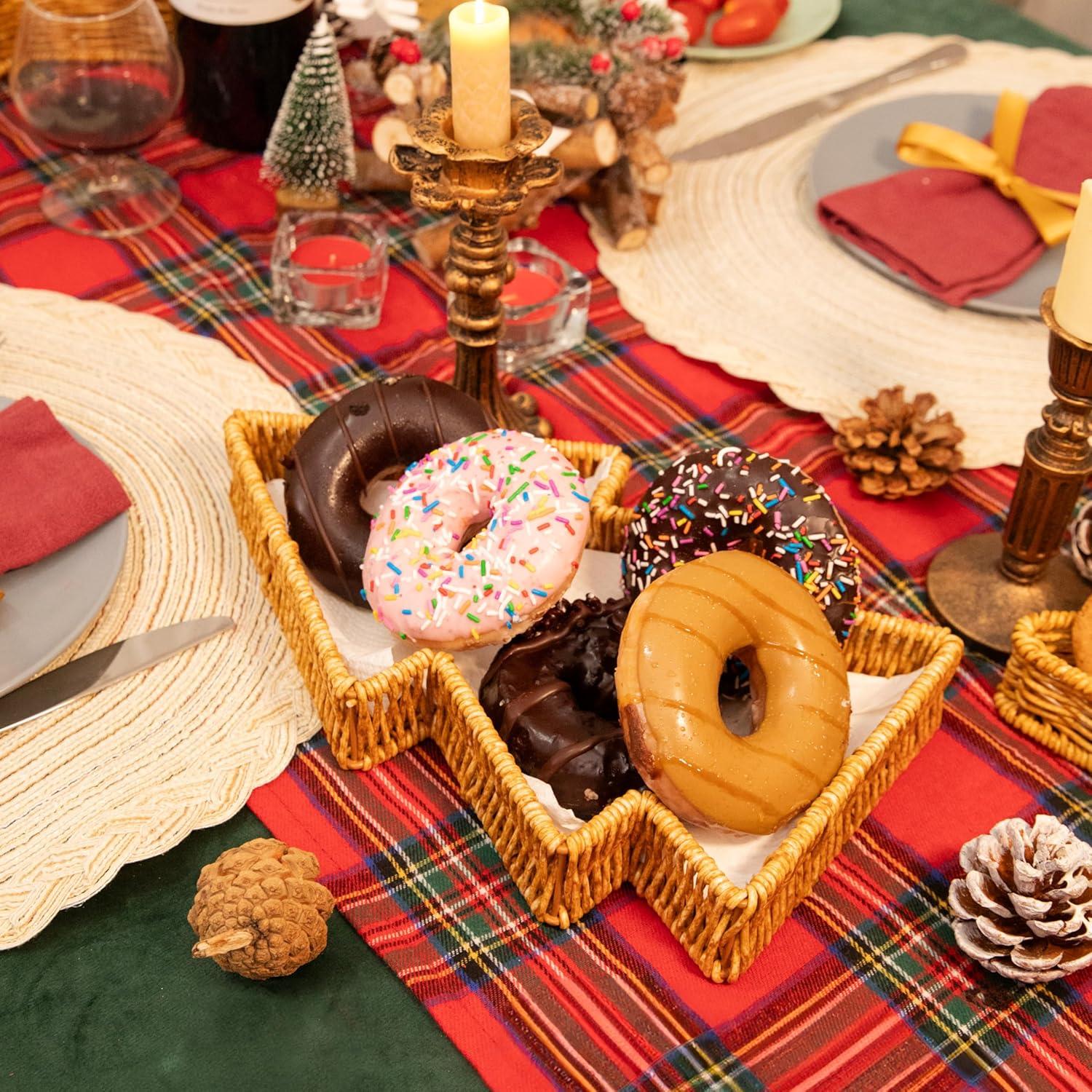 Cesta de Mimbre Navidad myHomeBody Set de 2 Beige 28.4x19.1cm