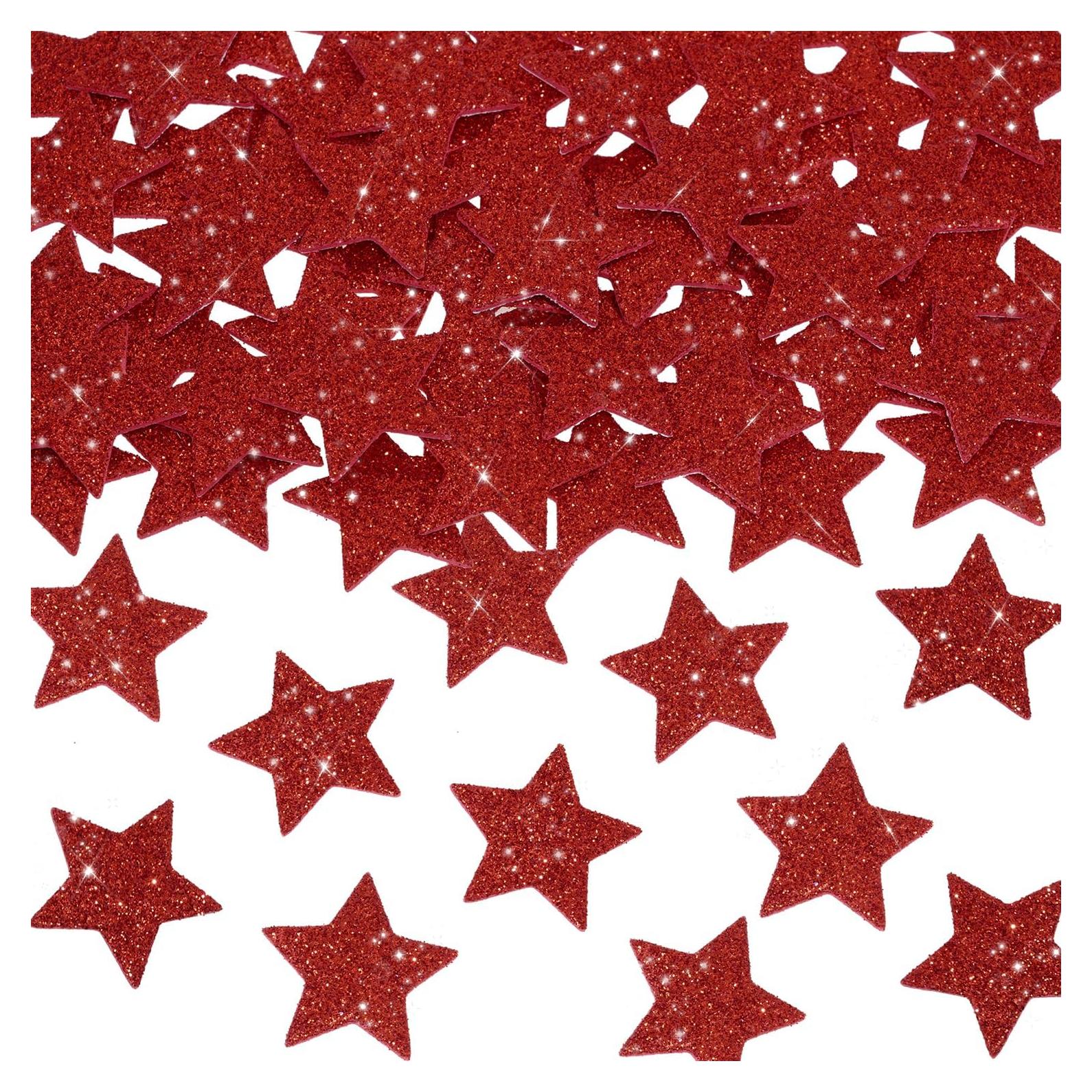 Etiqueta Autoadhesiva de Espuma Estrella Brillante ONLYKXY 3cm Rojo