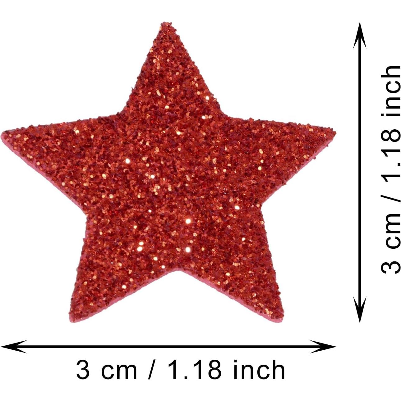Etiqueta Autoadhesiva de Espuma Estrella Brillante ONLYKXY 3cm Rojo