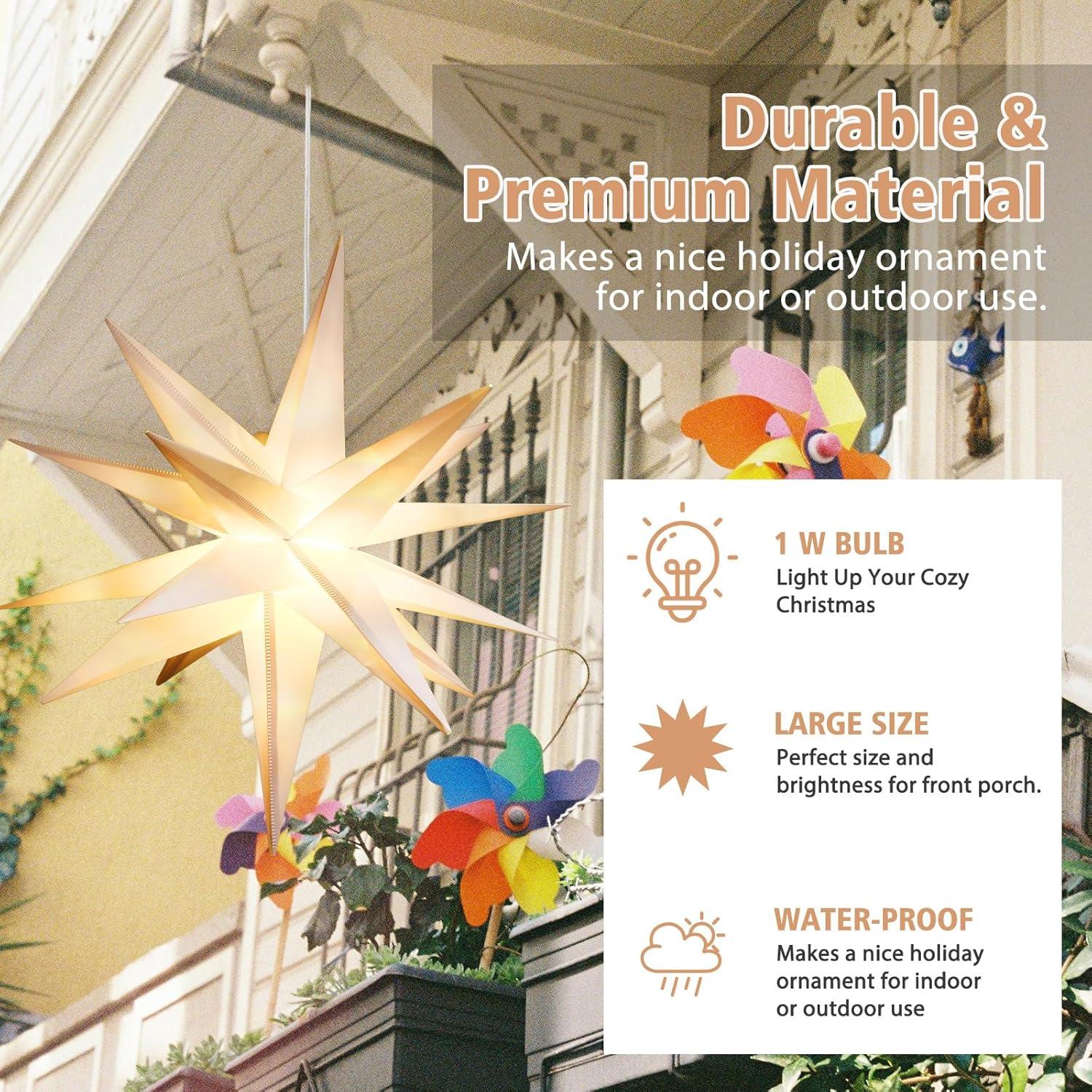 Linterna Estrella de Navidad Grinsvalley 60 cm LED Blanca