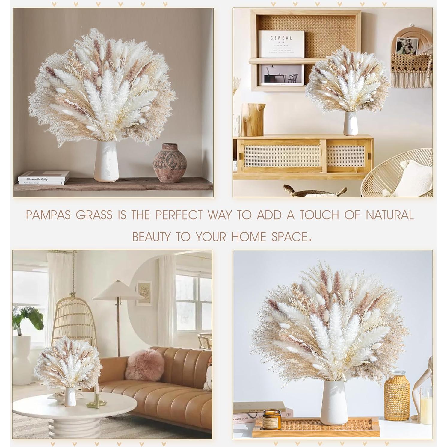 Ramo Decorativo de Hierba Pampas Natural 96PCS Wild Autumn