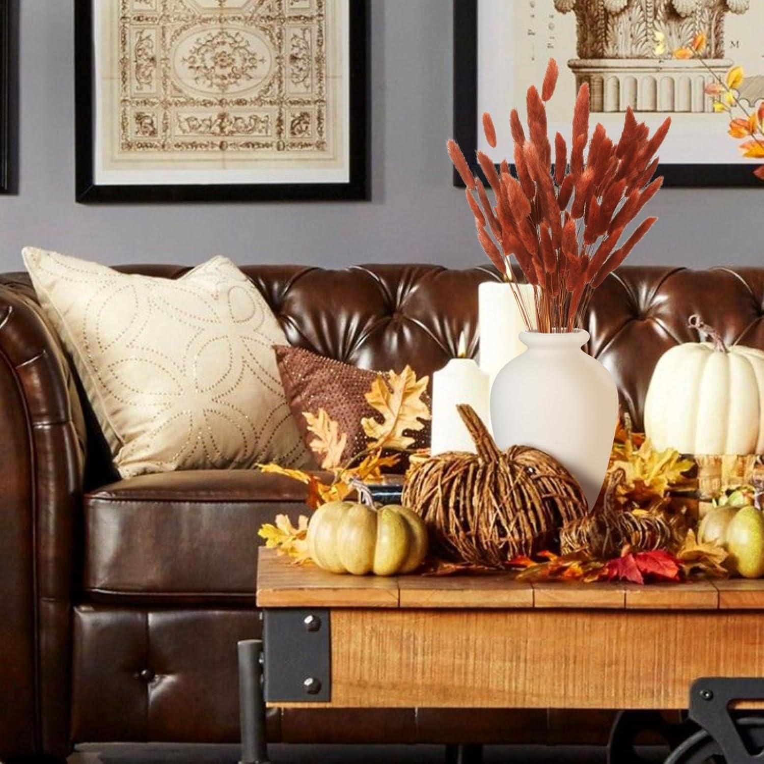 120 Piezas Colas de Conejo Secas HSTEY 43 cm Color Caramelo