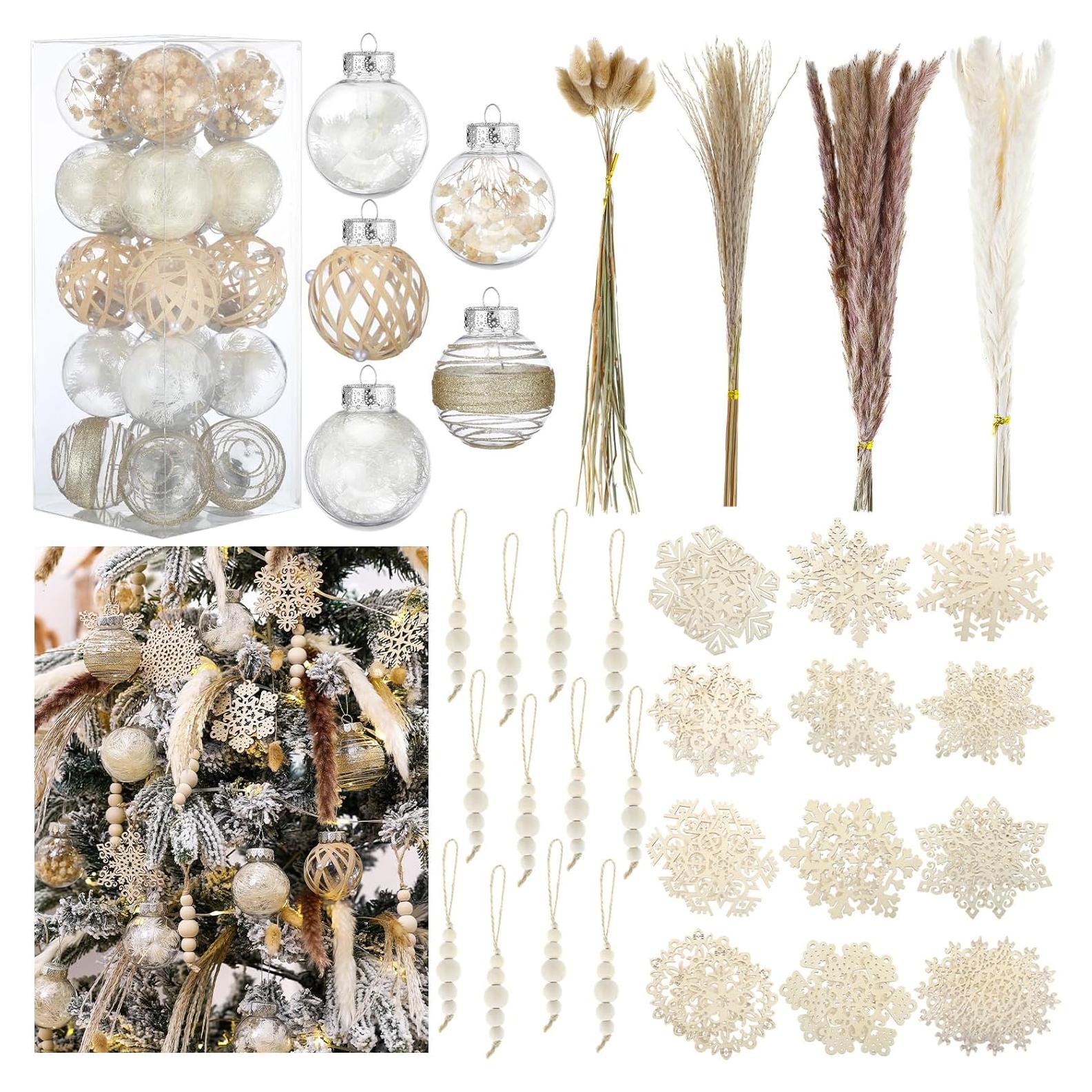 Juego de Decoración de Árbol de Navidad Boho 106 Pcs