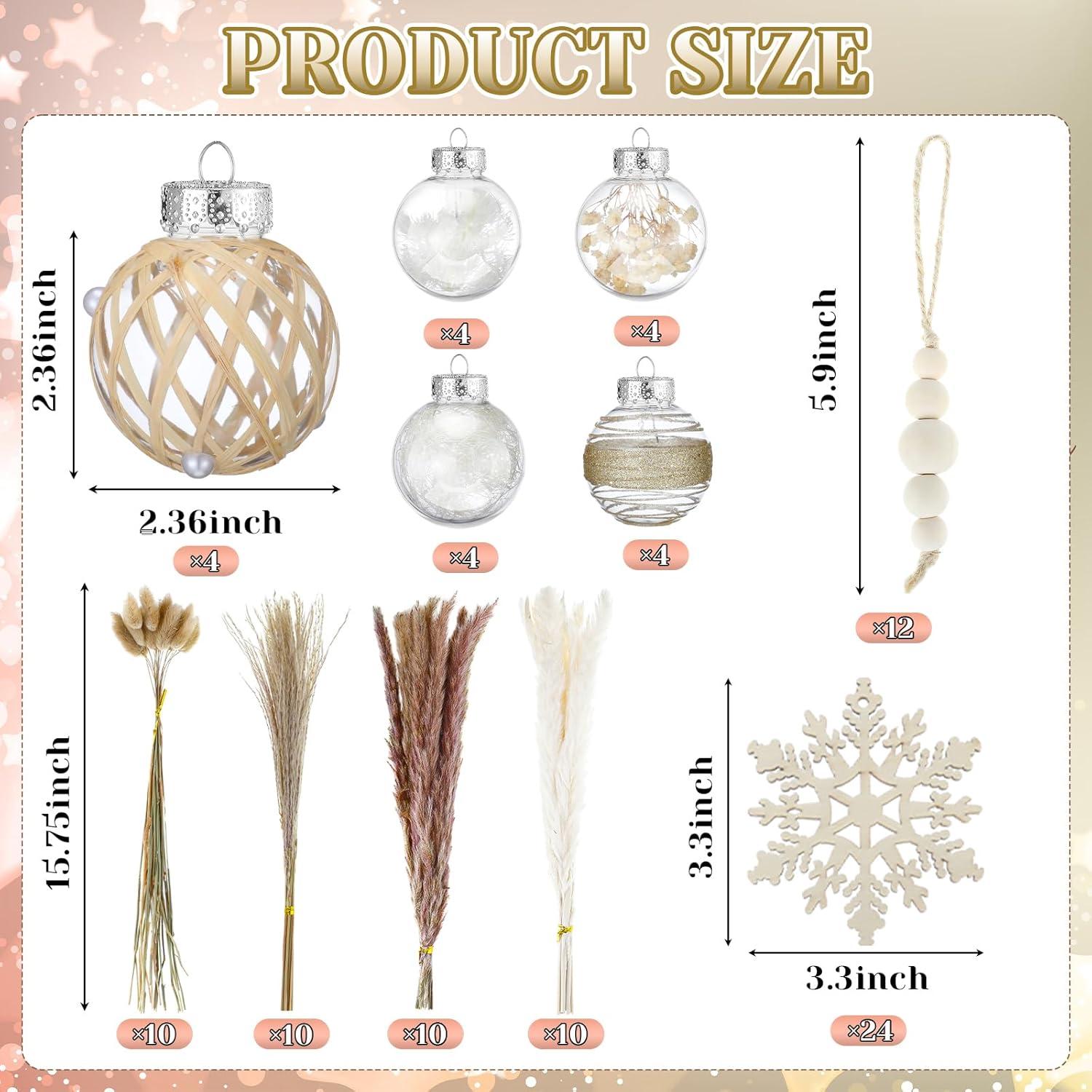 Juego de Decoración de Árbol de Navidad Boho 106 Pcs