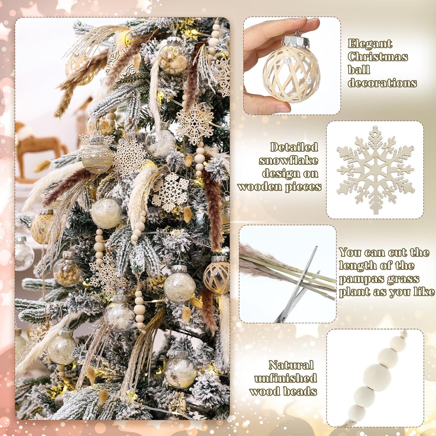 Juego de Decoración de Árbol de Navidad Boho 106 Pcs