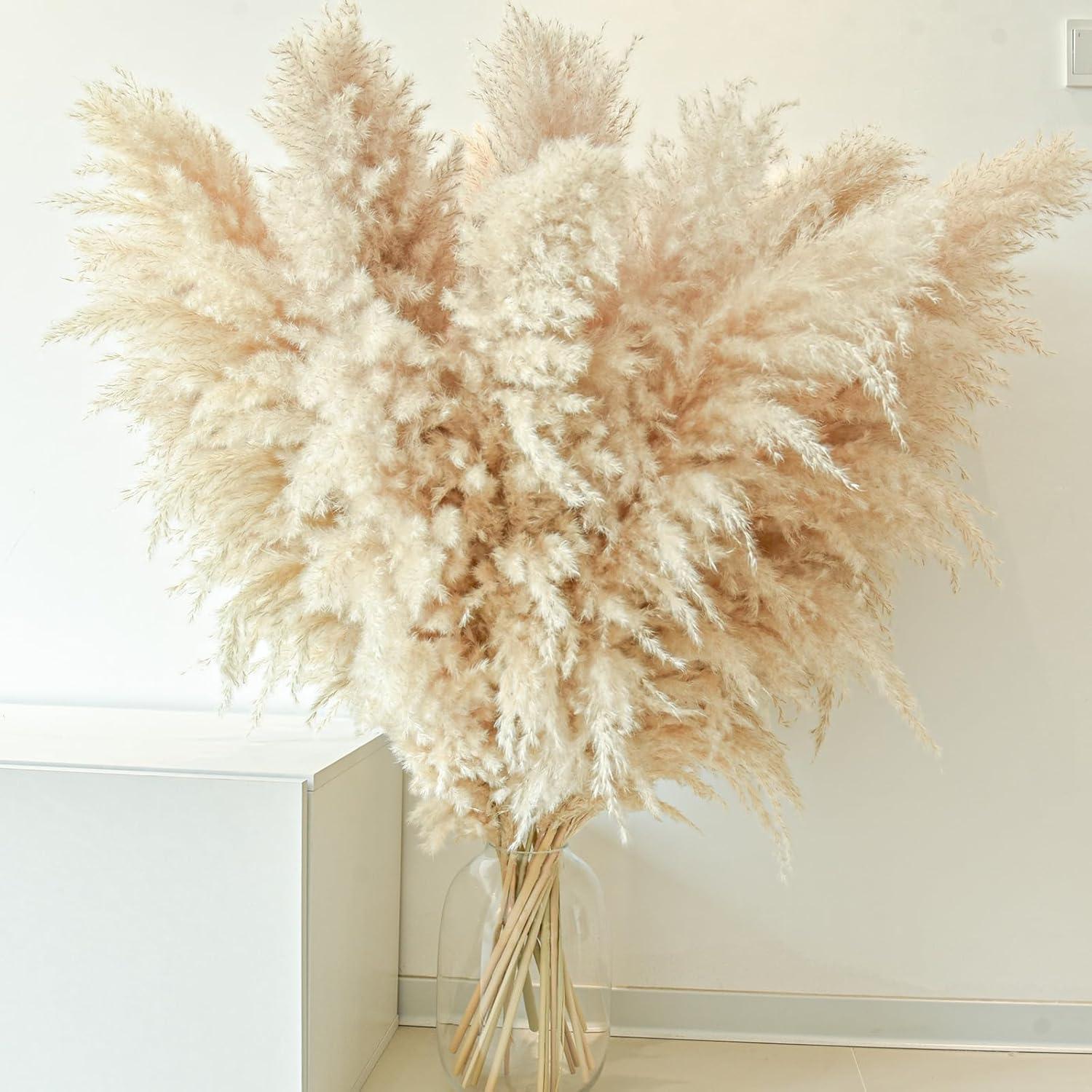 11 Piezas de Hierba Pampas Secas Beige 101.6 cm para Decoración