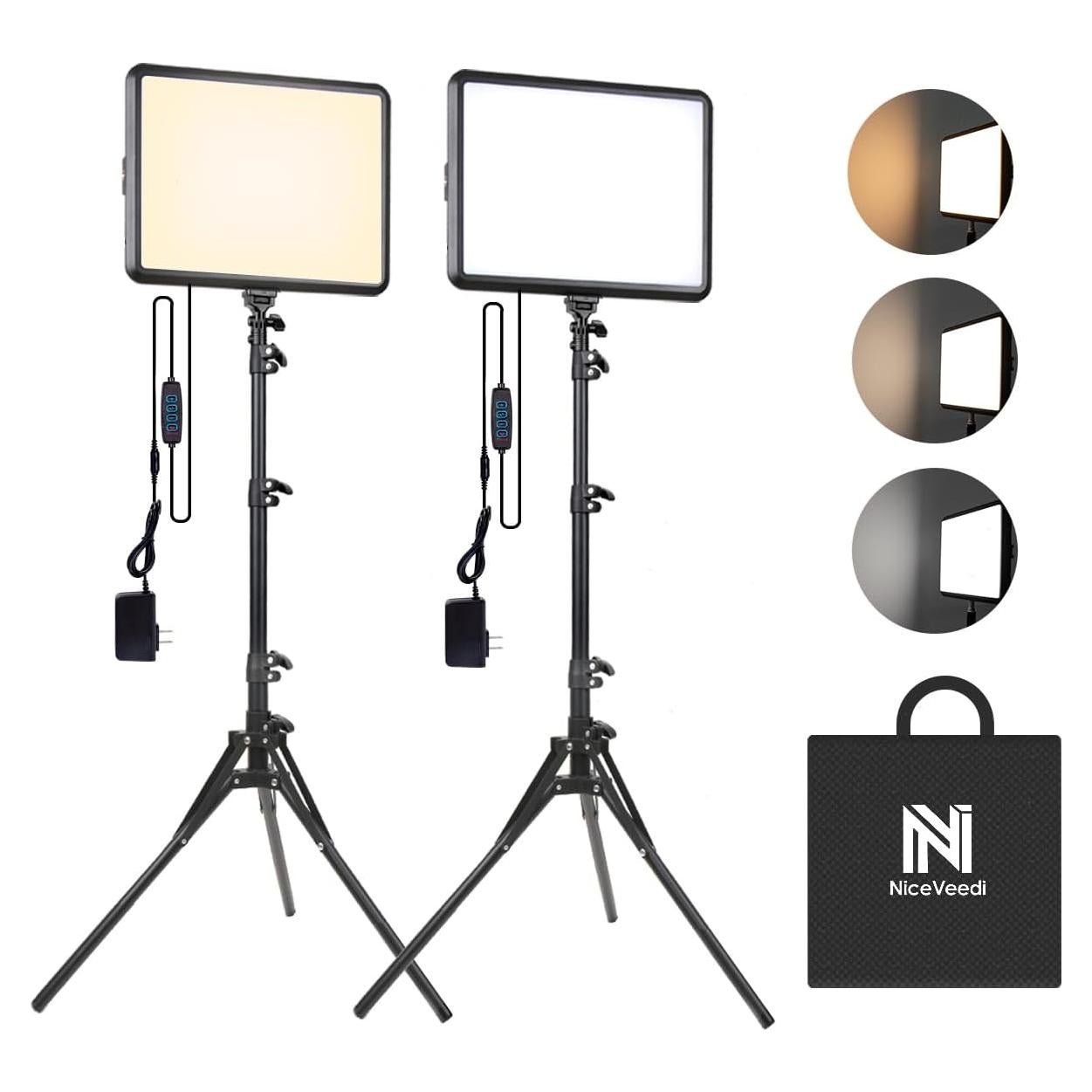Kit de Iluminación LED NiceVeedi 22W con Trípode Ajustable