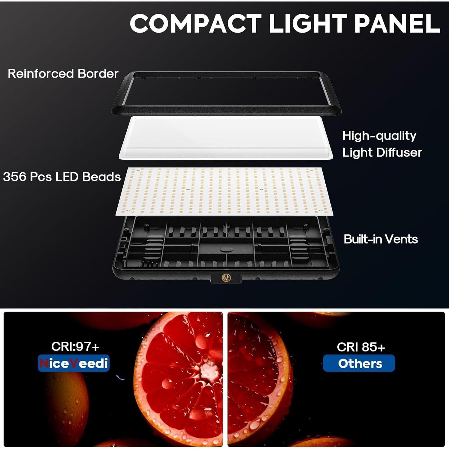 Kit de Iluminación LED NiceVeedi 22W con Trípode Ajustable