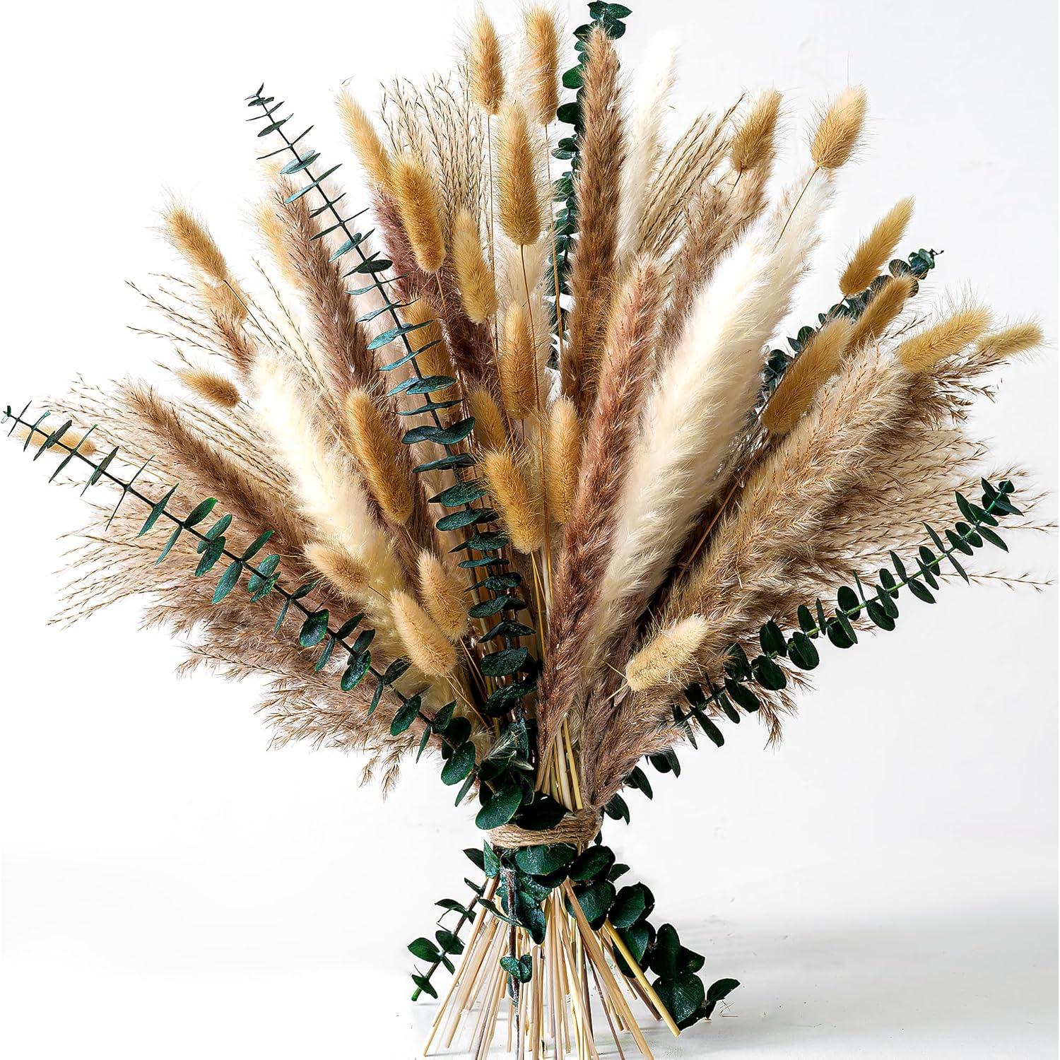 Centros de Mesa Boho Kocat con Hierba Pampas y Eucalipto