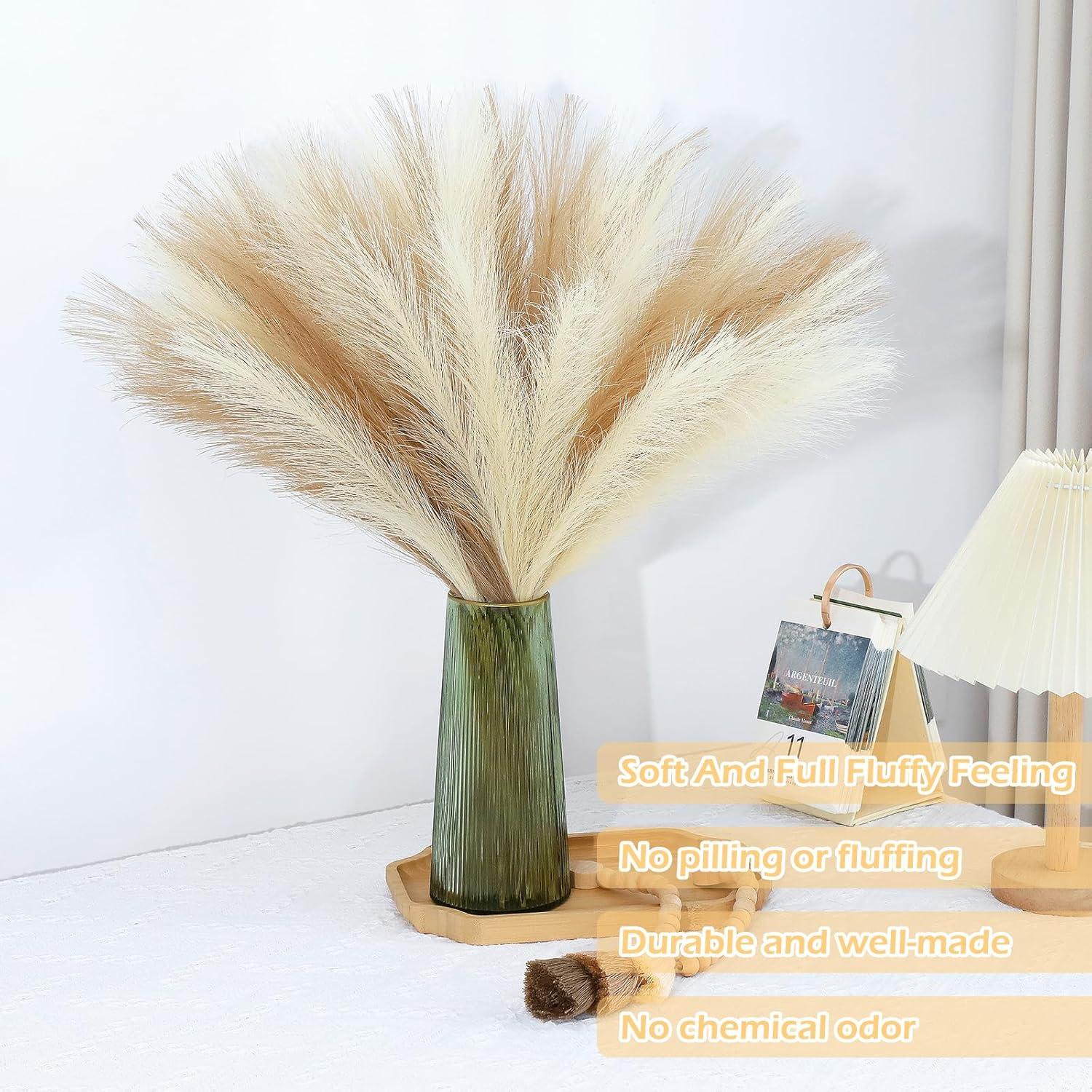 Hierba Pampas Falsa MUUNC 30 Pcs 55 cm Color Marrón