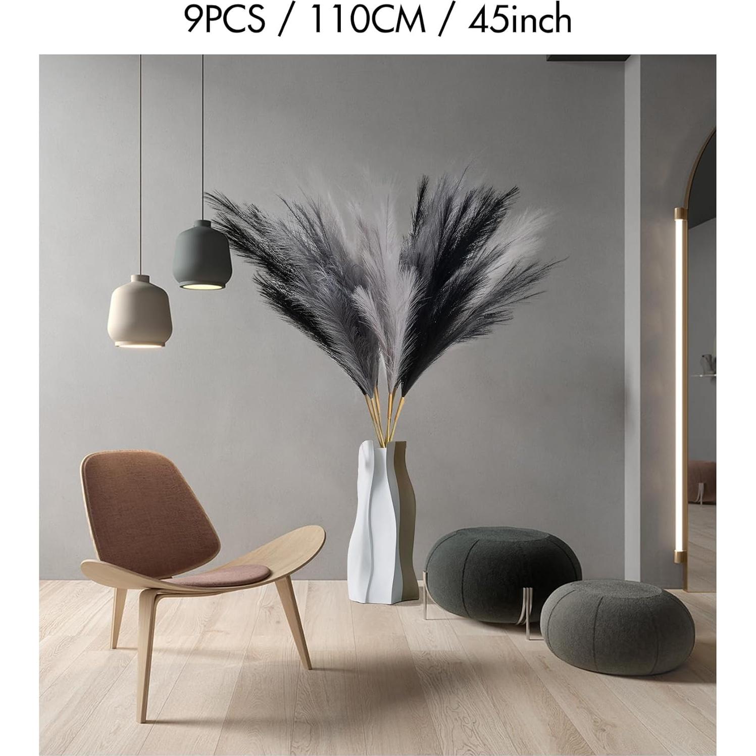 9 Piezas Hierba de Pampas Artificial 114 cm SeptCat Decorativa