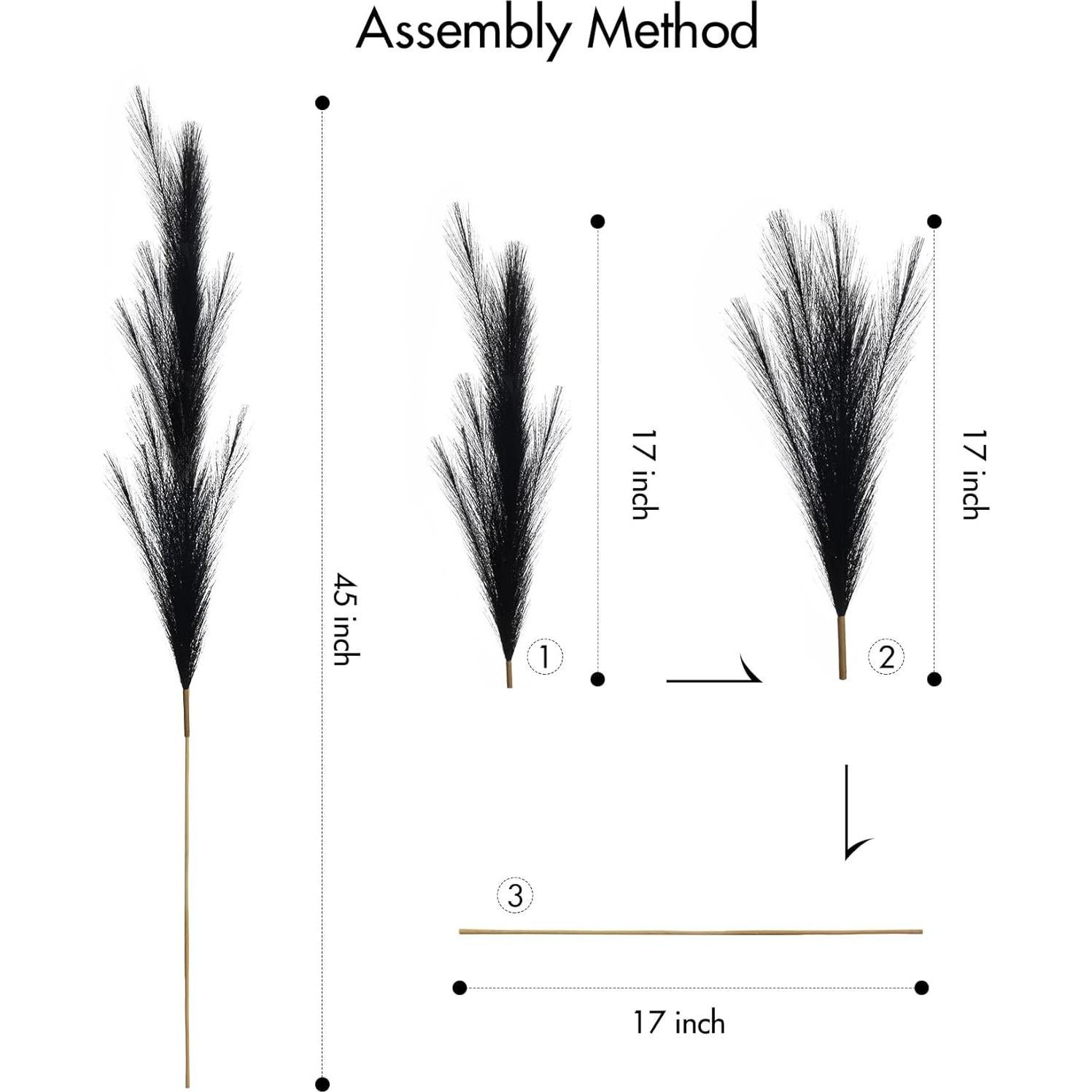 9 Piezas Hierba de Pampas Artificial 114 cm SeptCat Decorativa