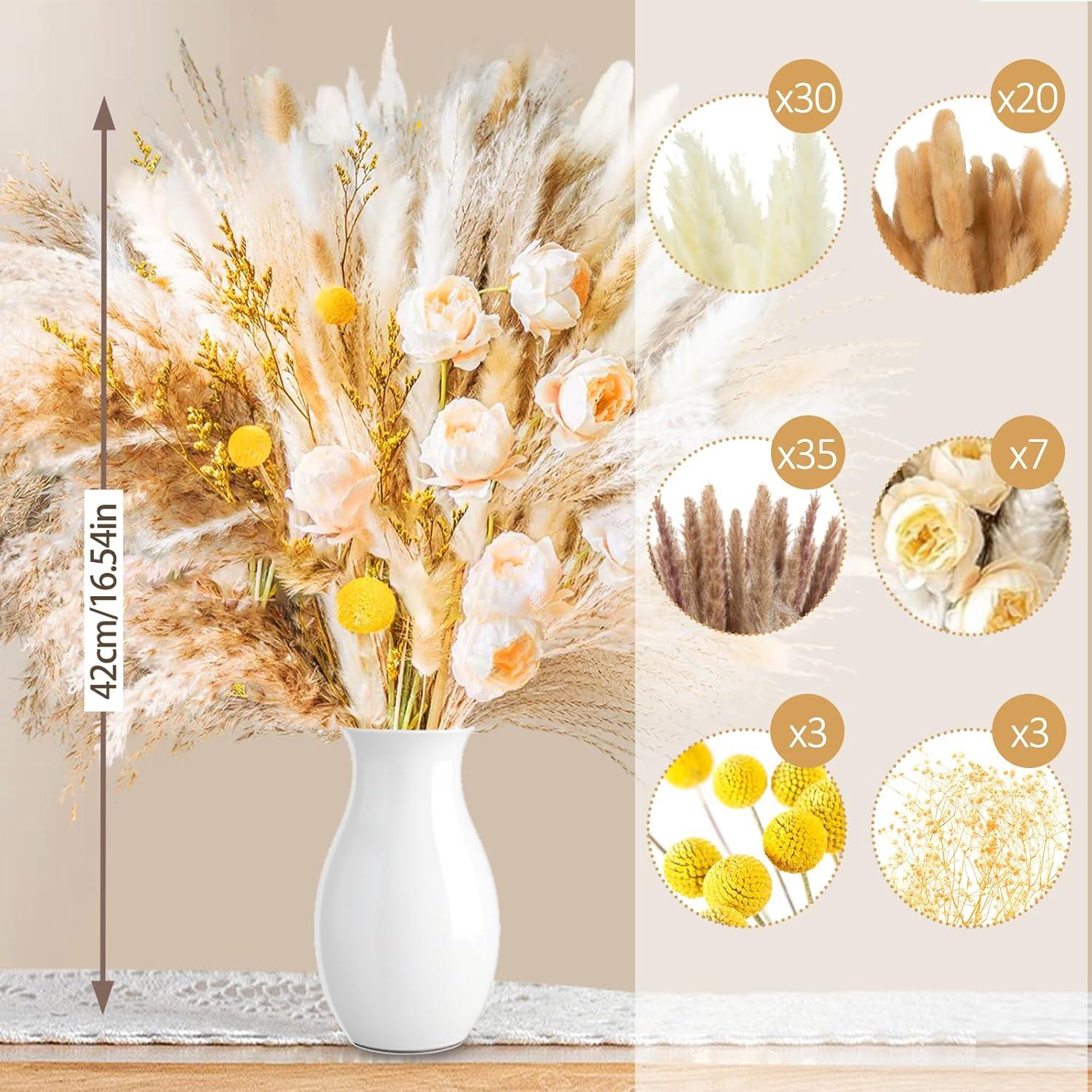Ramo de Hierba Pampas Secas 96 Pcs Decoración Boho Natural