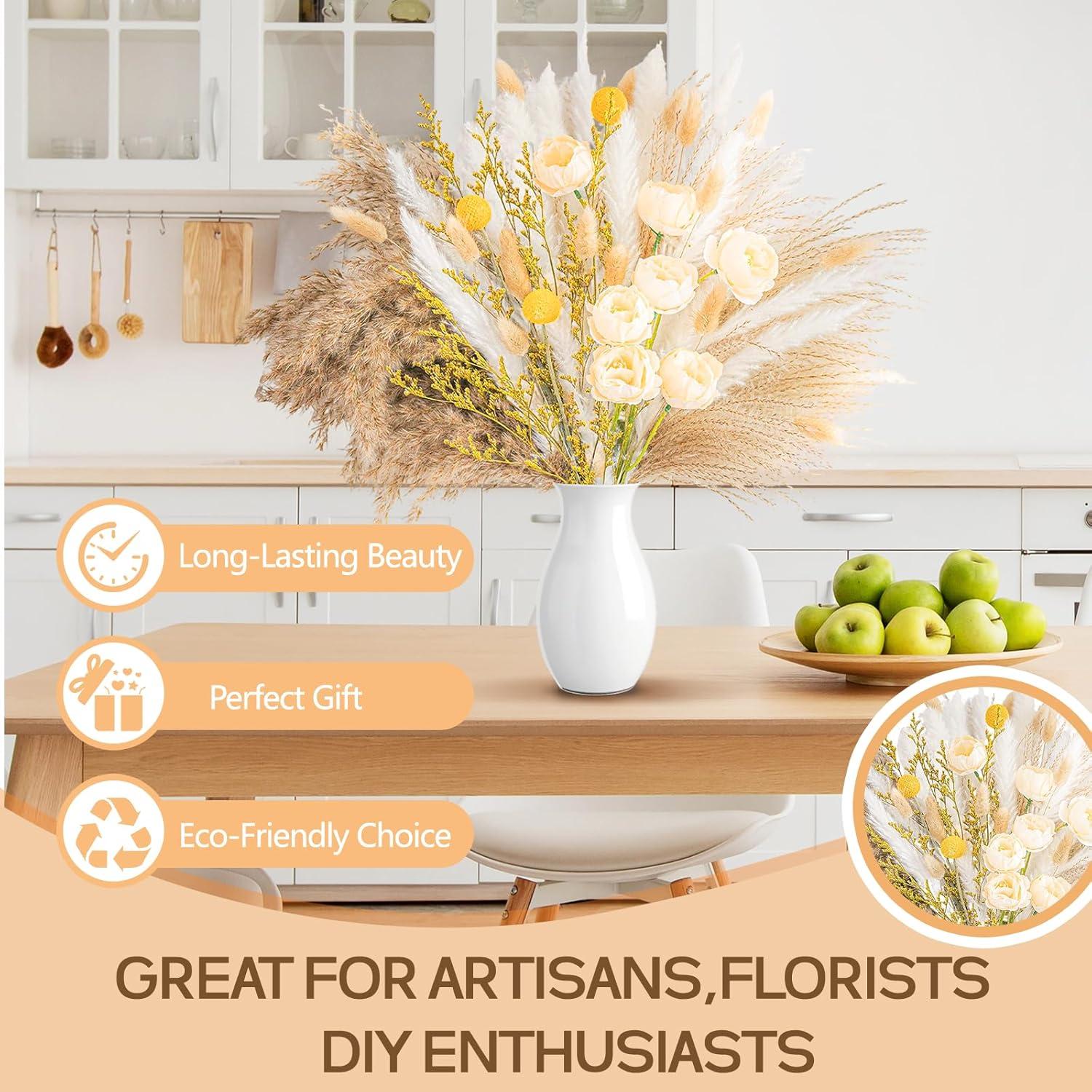 Ramo de Hierba Pampas Secas 96 Pcs Decoración Boho Natural