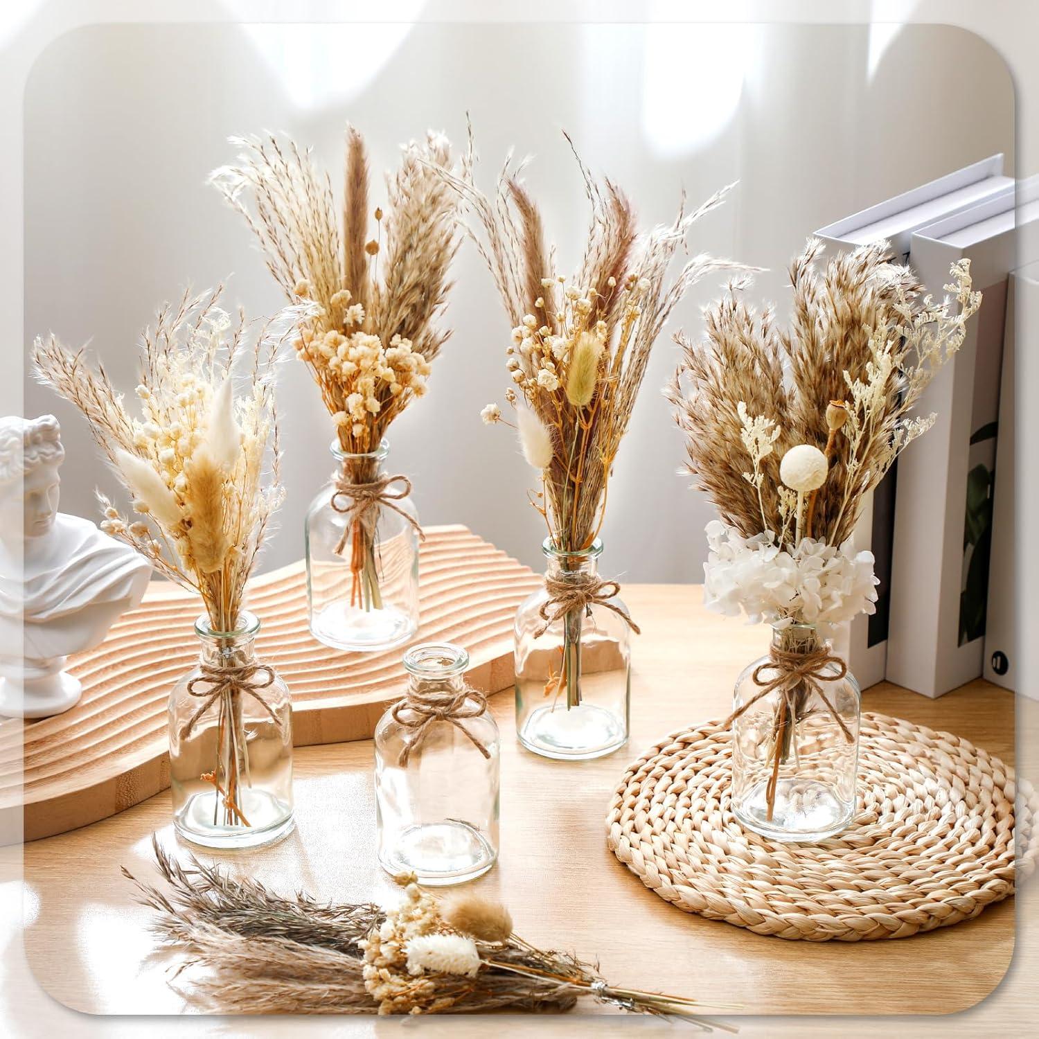 Set de Decoración Boho Nuanchu con 10 Jarrones y Pampas Secas
