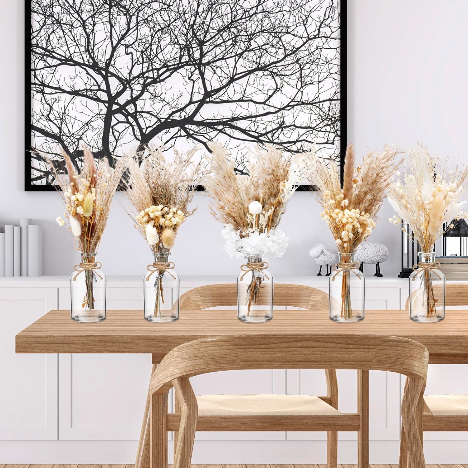 Set de Decoración Boho Nuanchu con 10 Jarrones y Pampas Secas