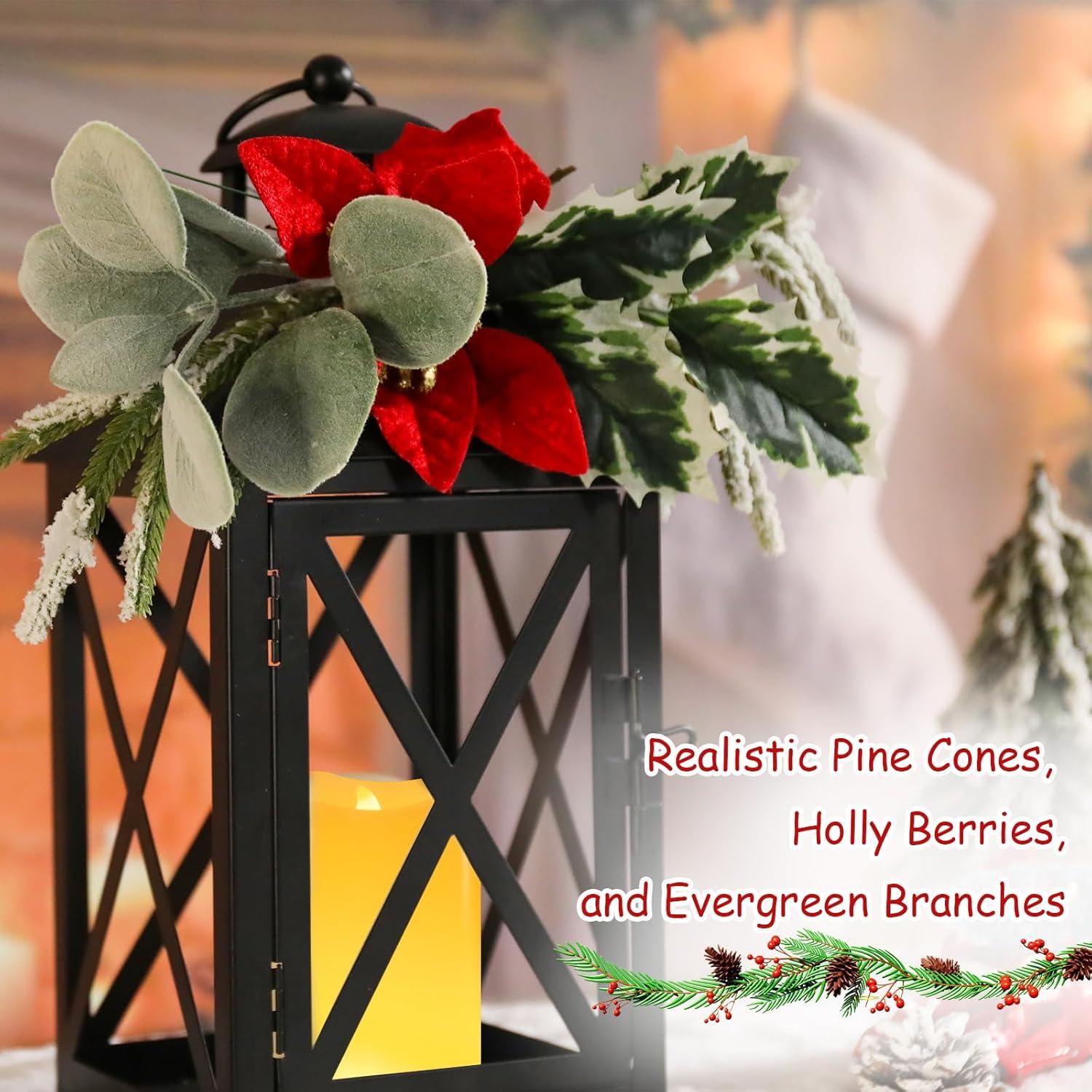 Linterna de Navidad Bdor con Vela LED - Metal Negro 37cm