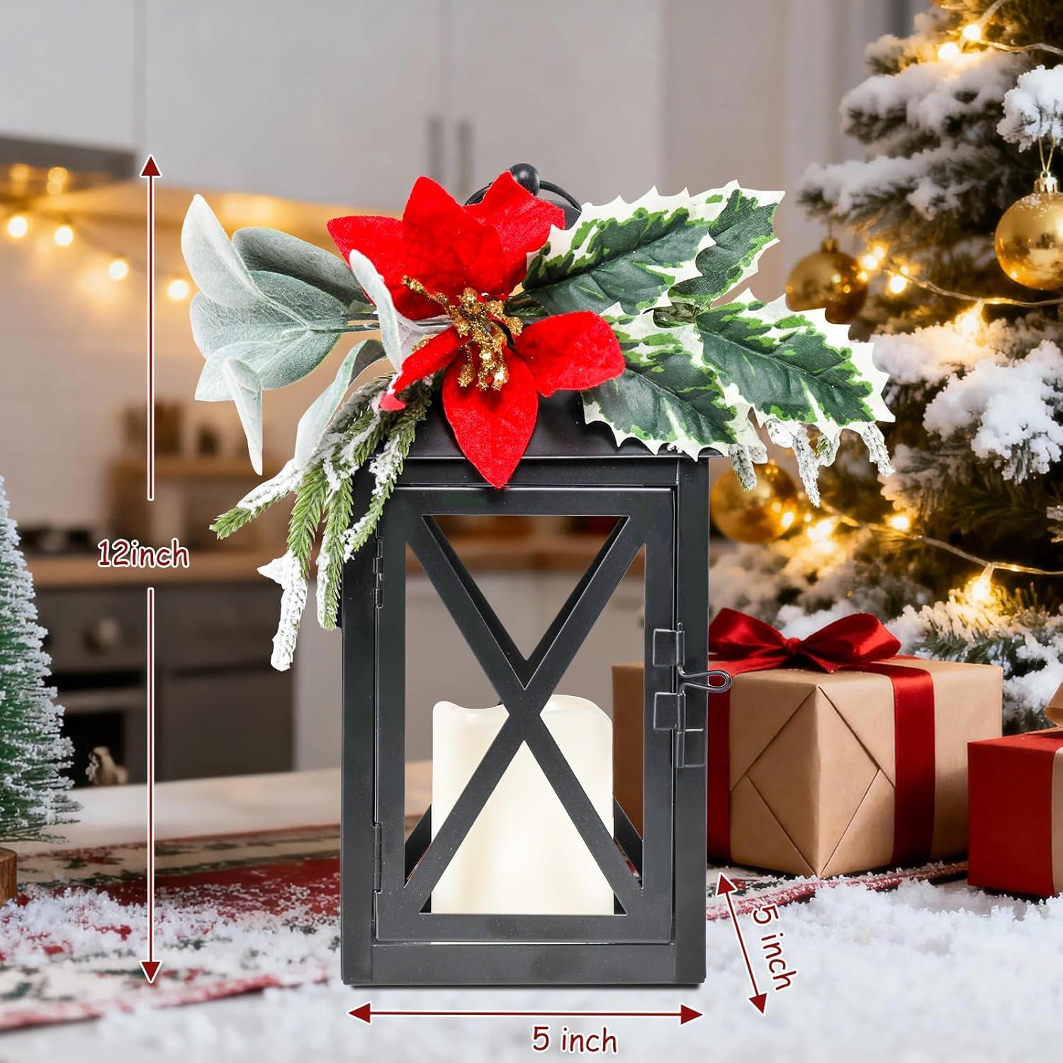 Linterna de Navidad Bdor con Vela LED - Metal Negro 37cm
