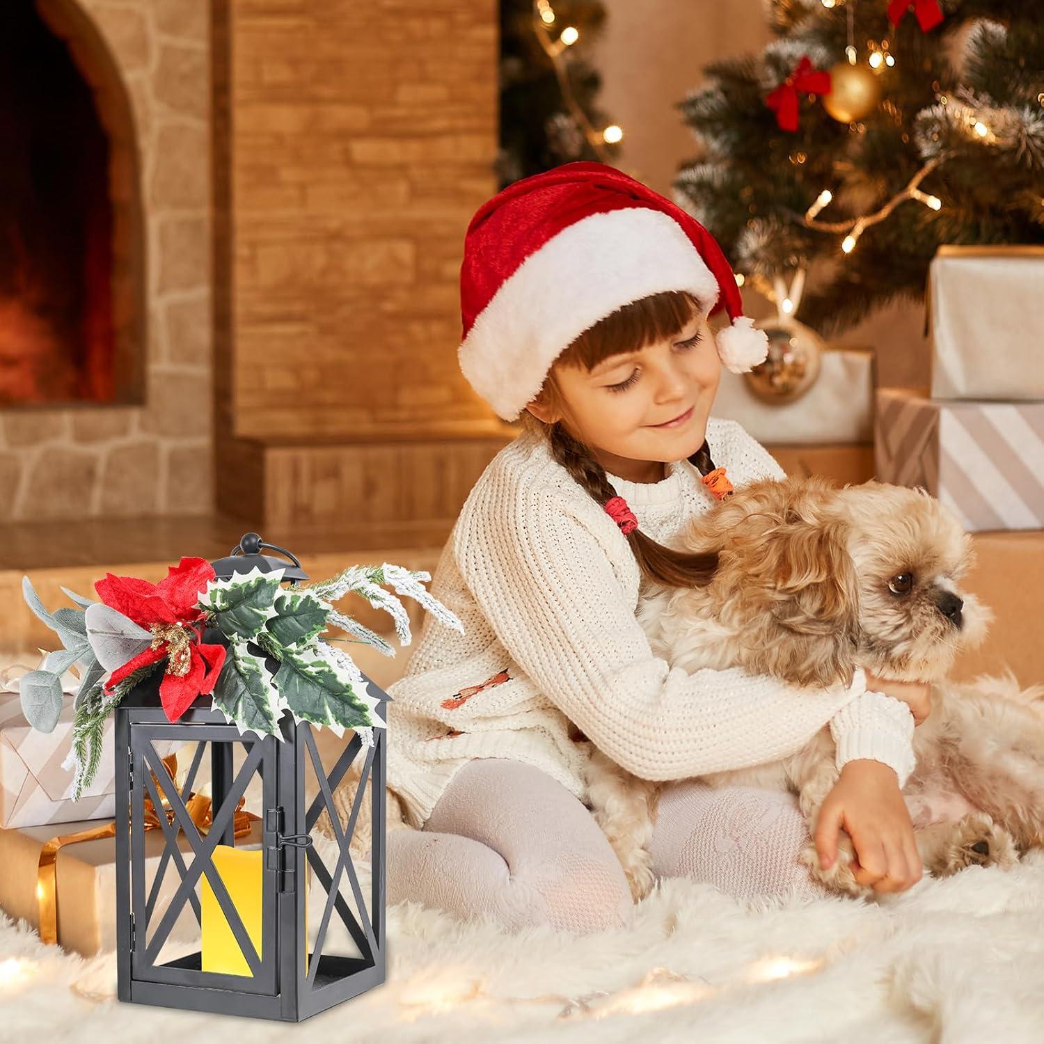 Linterna de Navidad Bdor con Vela LED - Metal Negro 37cm