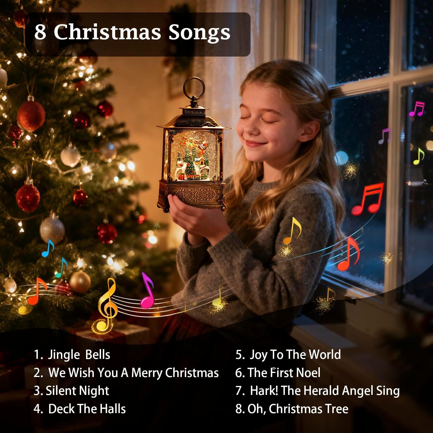 Linterna Musical de Nieve KAMPGO 26.7x16.5cm con LED