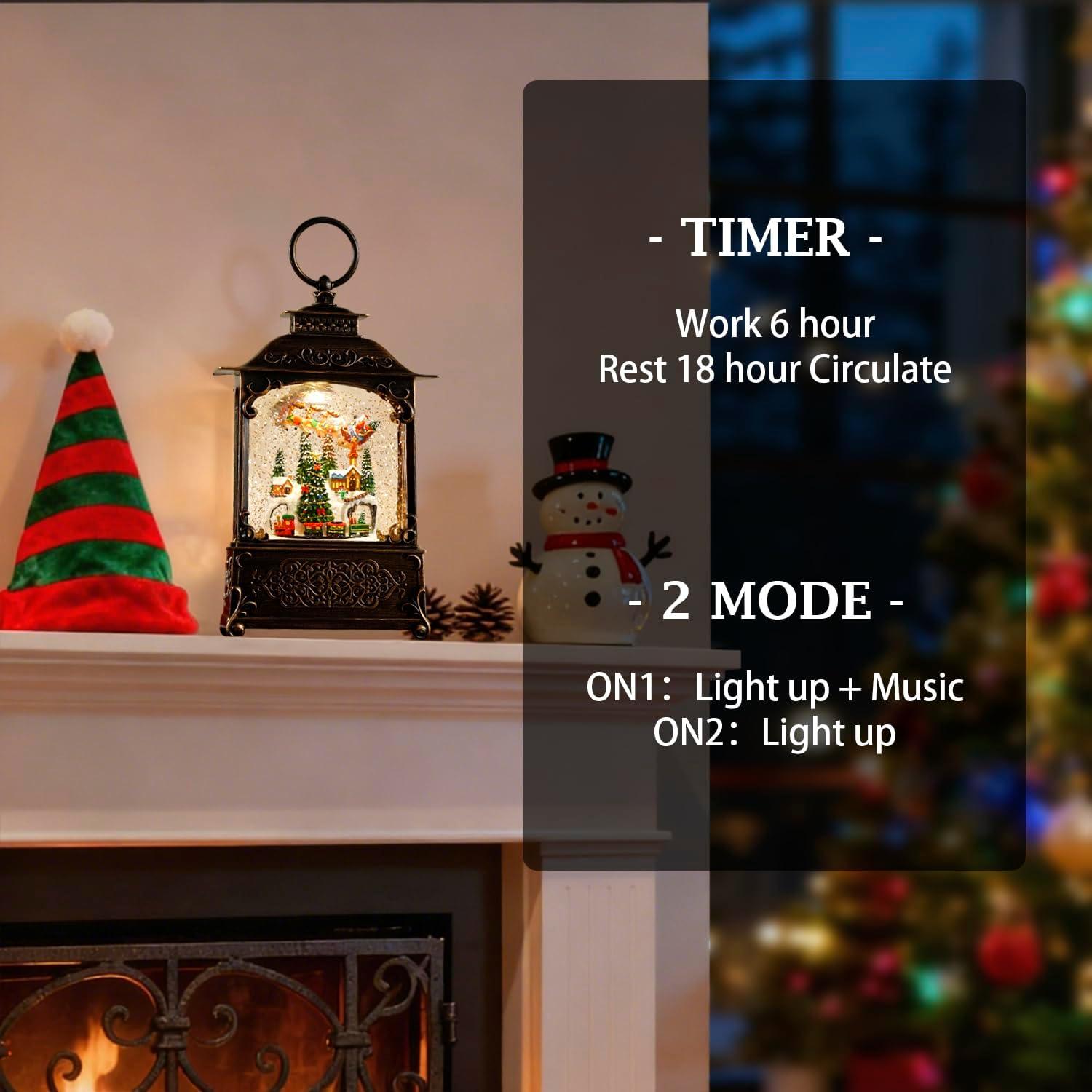 Linterna Musical de Nieve KAMPGO 26.7x16.5cm con LED