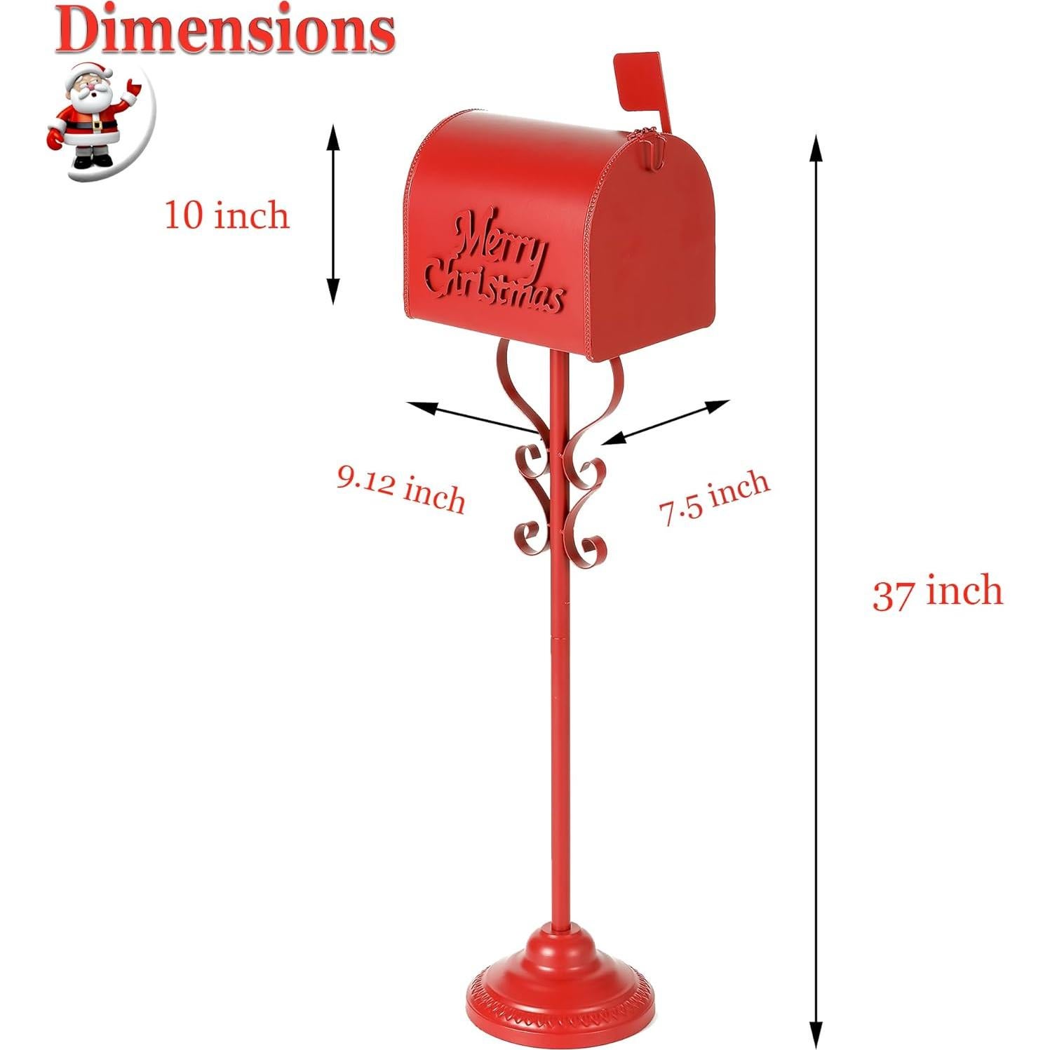 Buzón de Navidad Rojo Phaxth 94 cm Hierro Decorativo
