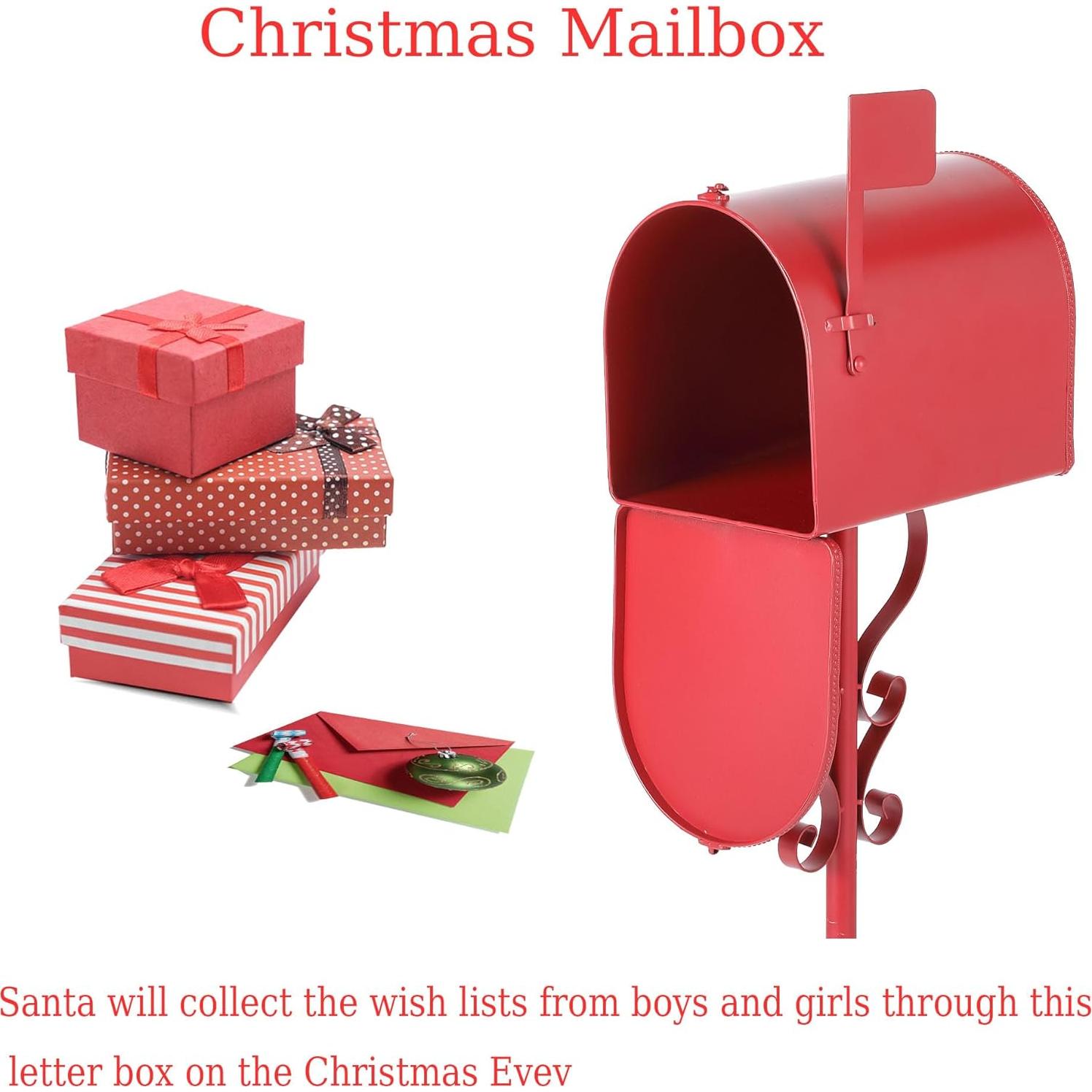 Buzón de Navidad Rojo Phaxth 94 cm Hierro Decorativo