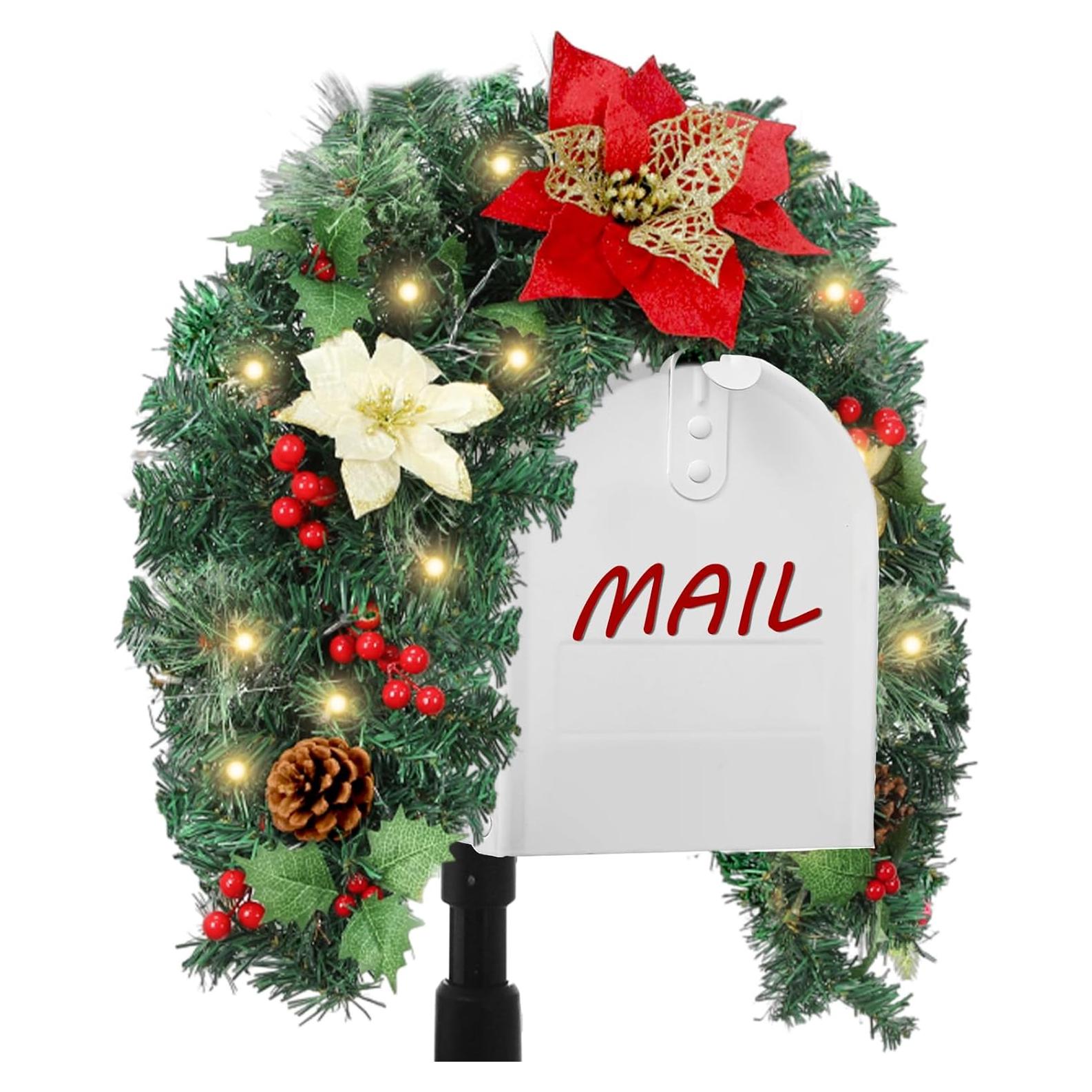 Decoración de Buzón Navideño Lonfliness 91.44 cm con Luces LED