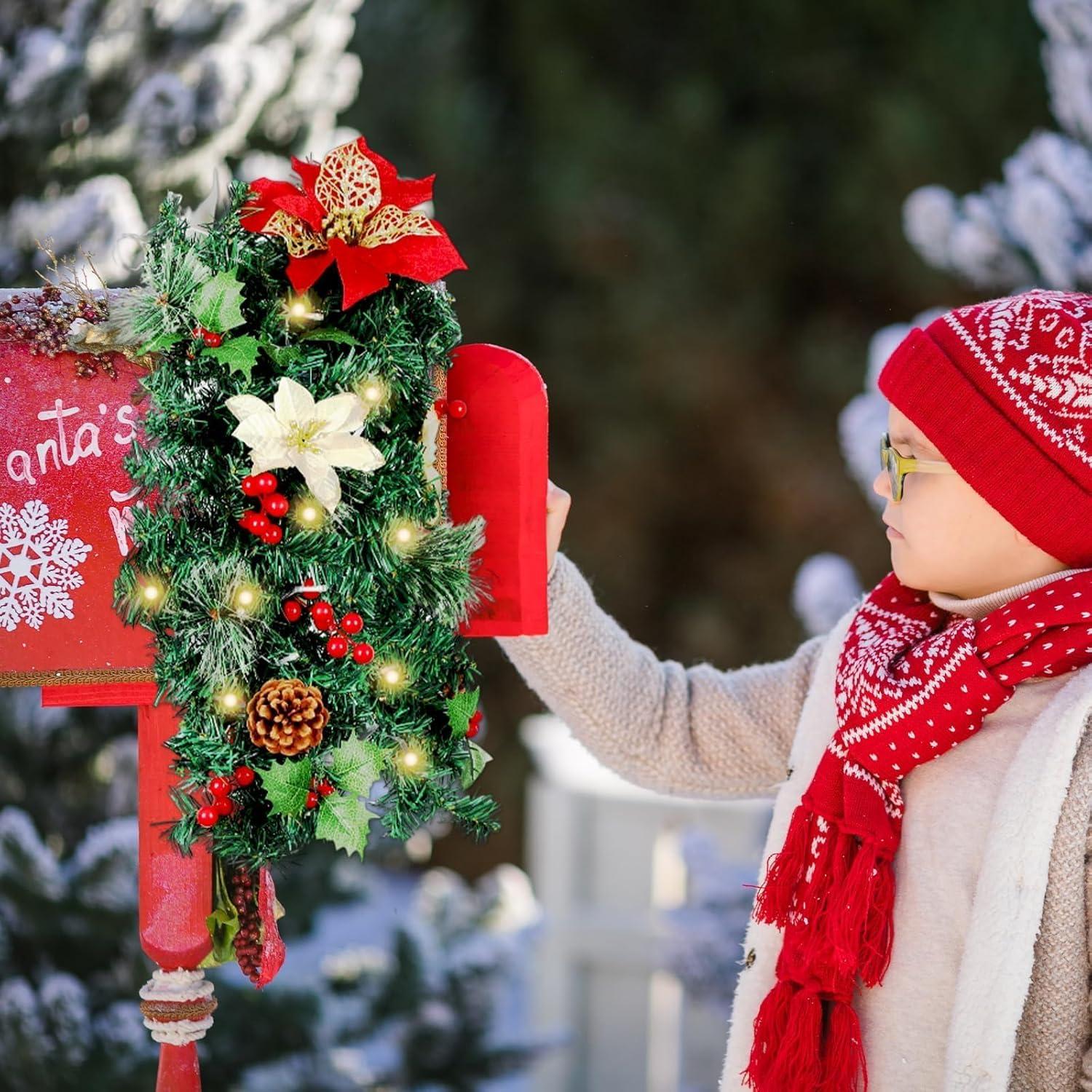 Decoración de Buzón Navideño Lonfliness 91.44 cm con Luces LED