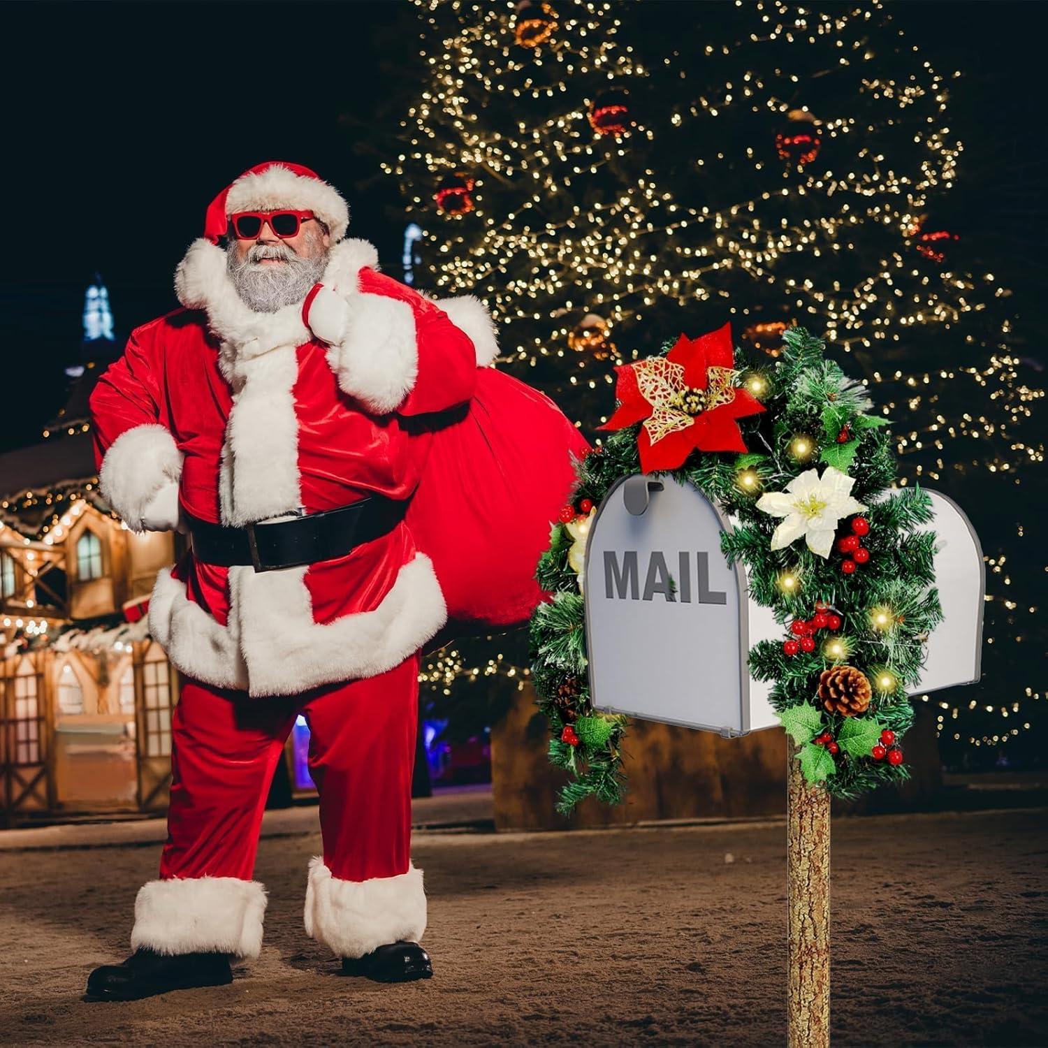 Decoración de Buzón Navideño Lonfliness 91.44 cm con Luces LED