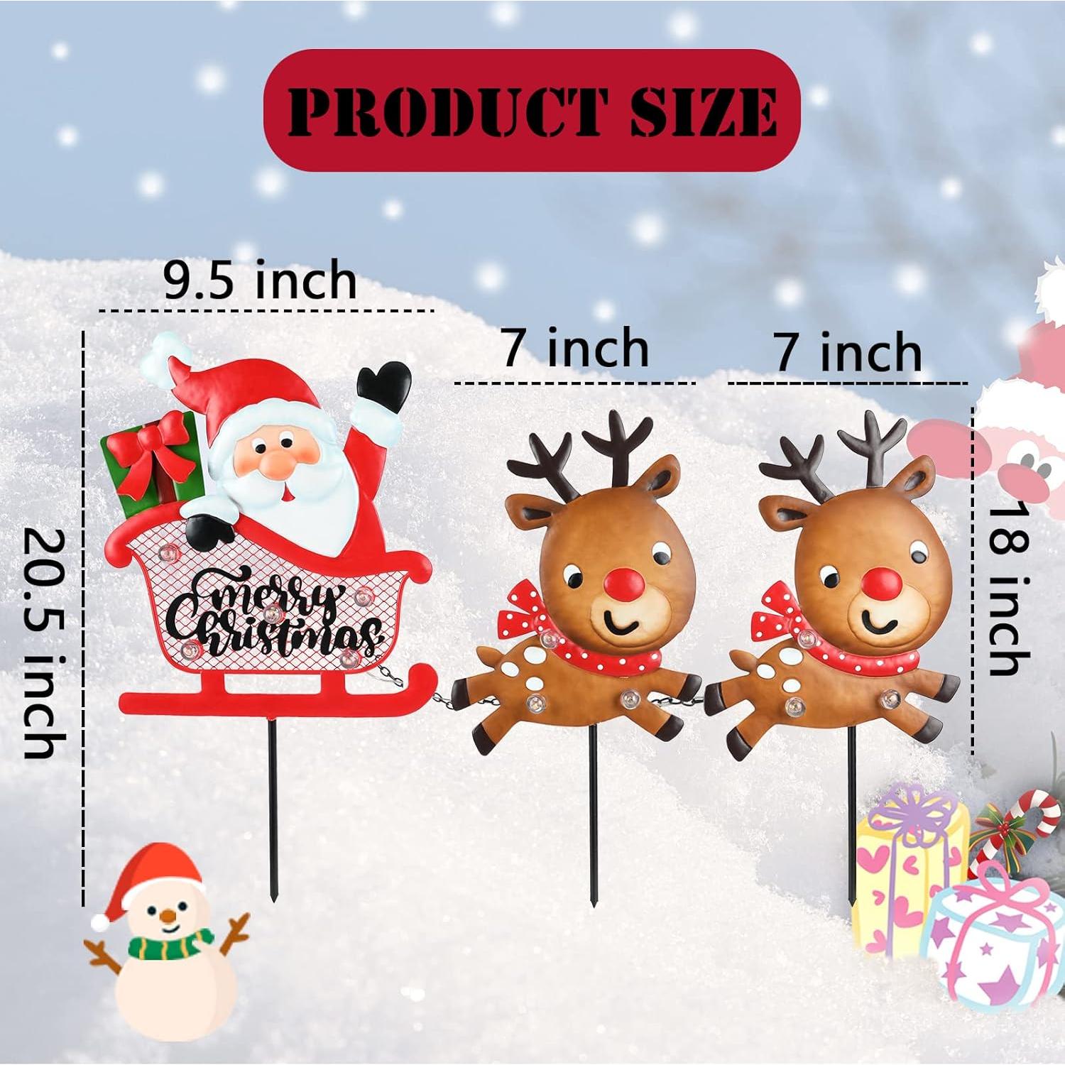 Estacas de Jardín Iluminadas Afirst 3D Navidad Metal 0.78kg