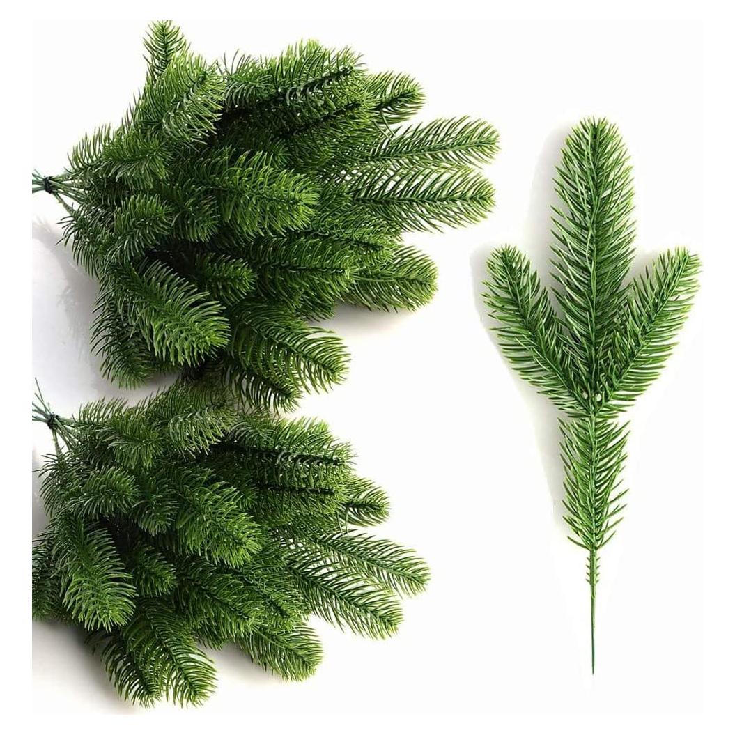 Ramas de Pino Artificial KLEWEE 60 Pcs 30 cm Verde Decoración