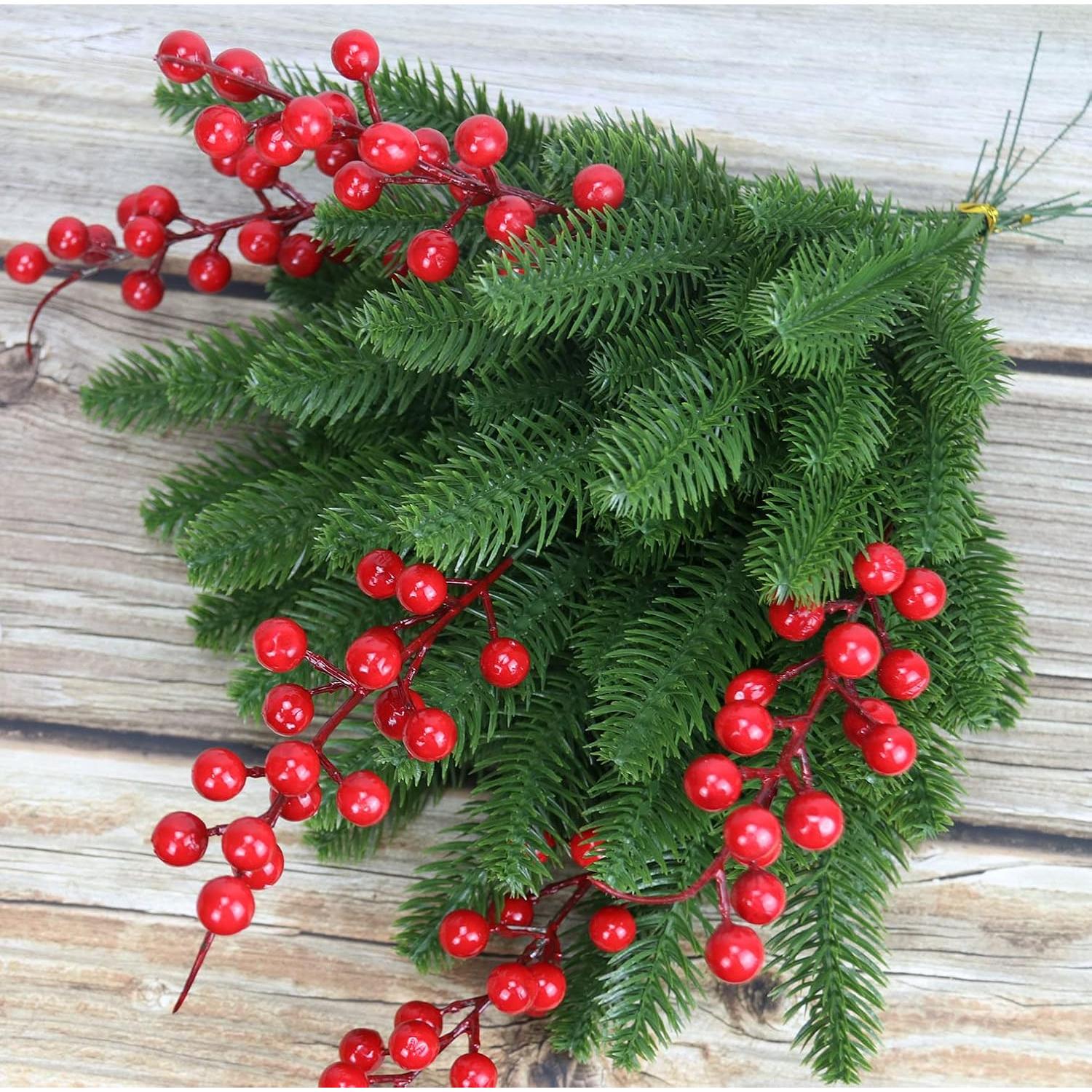 Ramas de Pino Artificial KLEWEE 60 Pcs 30 cm Verde Decoración