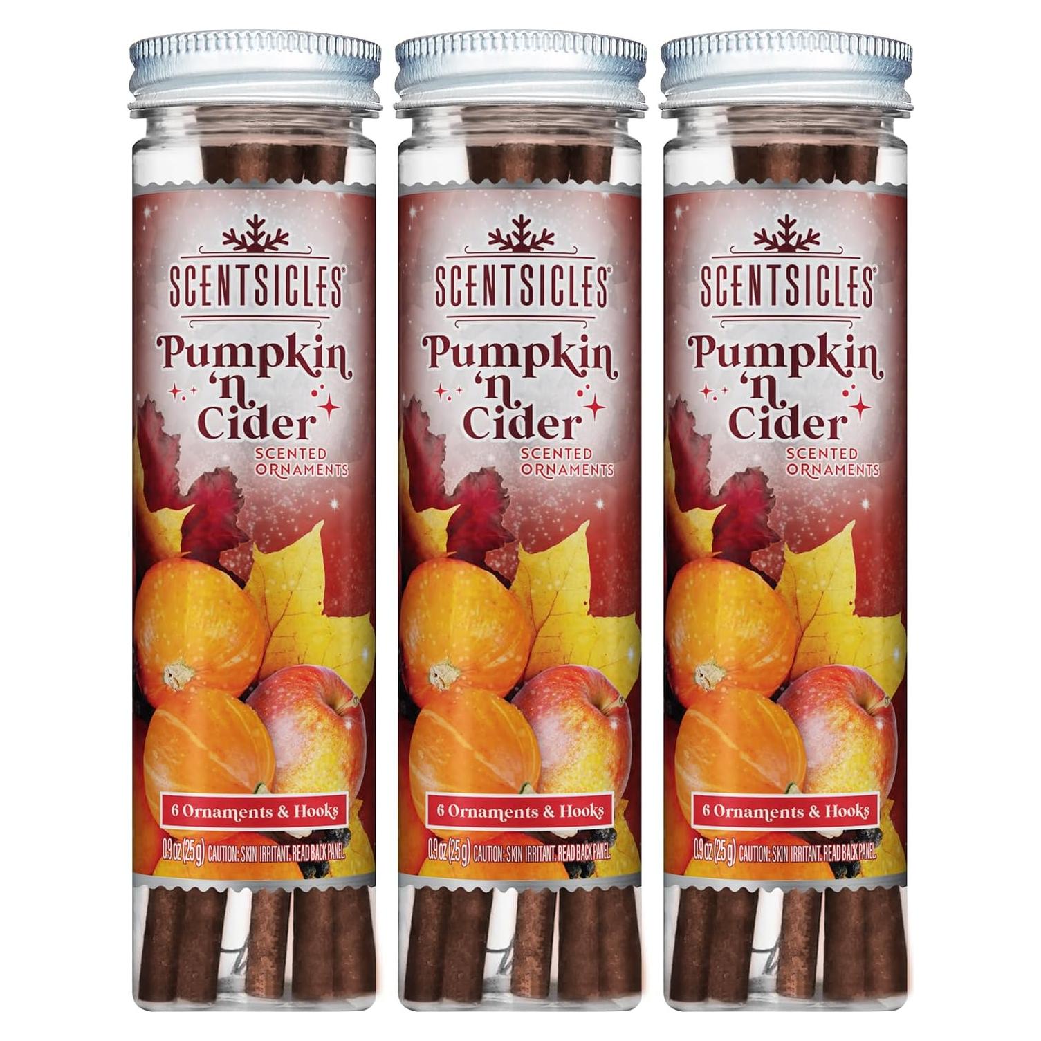 Adornos Aromatizados Scentsicles Calabaza y Sidra - 3 Botellas