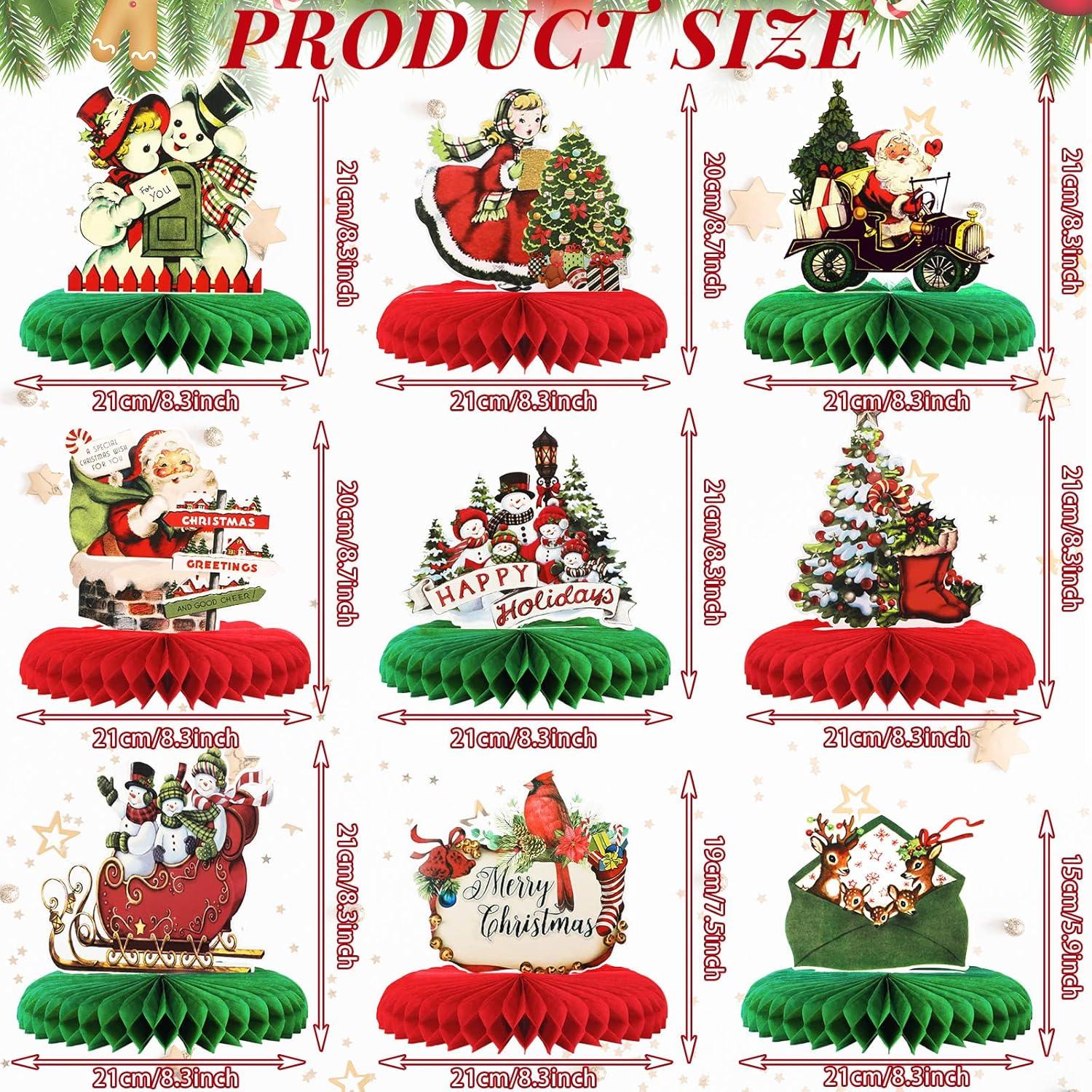 Centro de Mesa Navideño Vintage 9 Pcs Sinmoe - Decoración