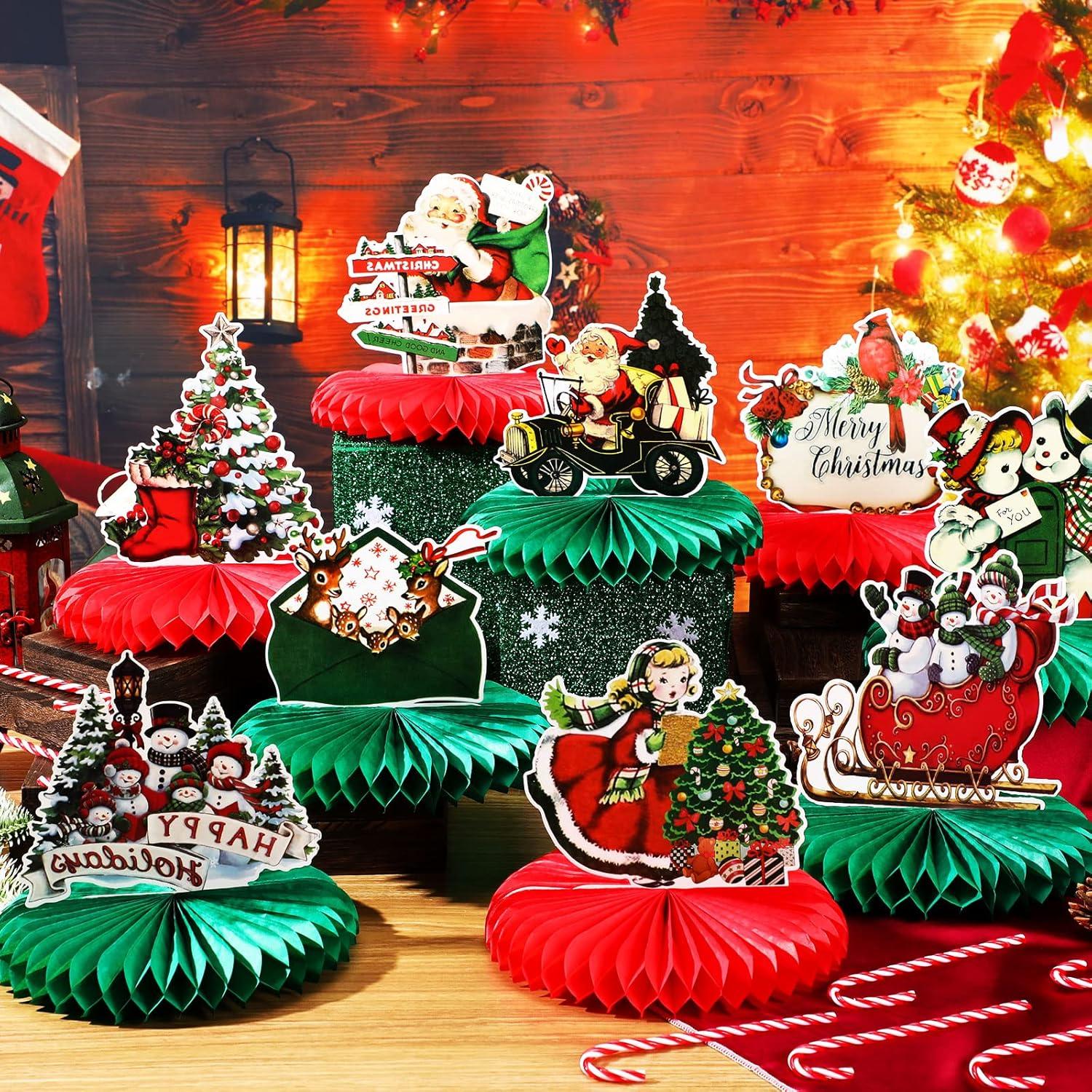 Centro de Mesa Navideño Vintage 9 Pcs Sinmoe - Decoración