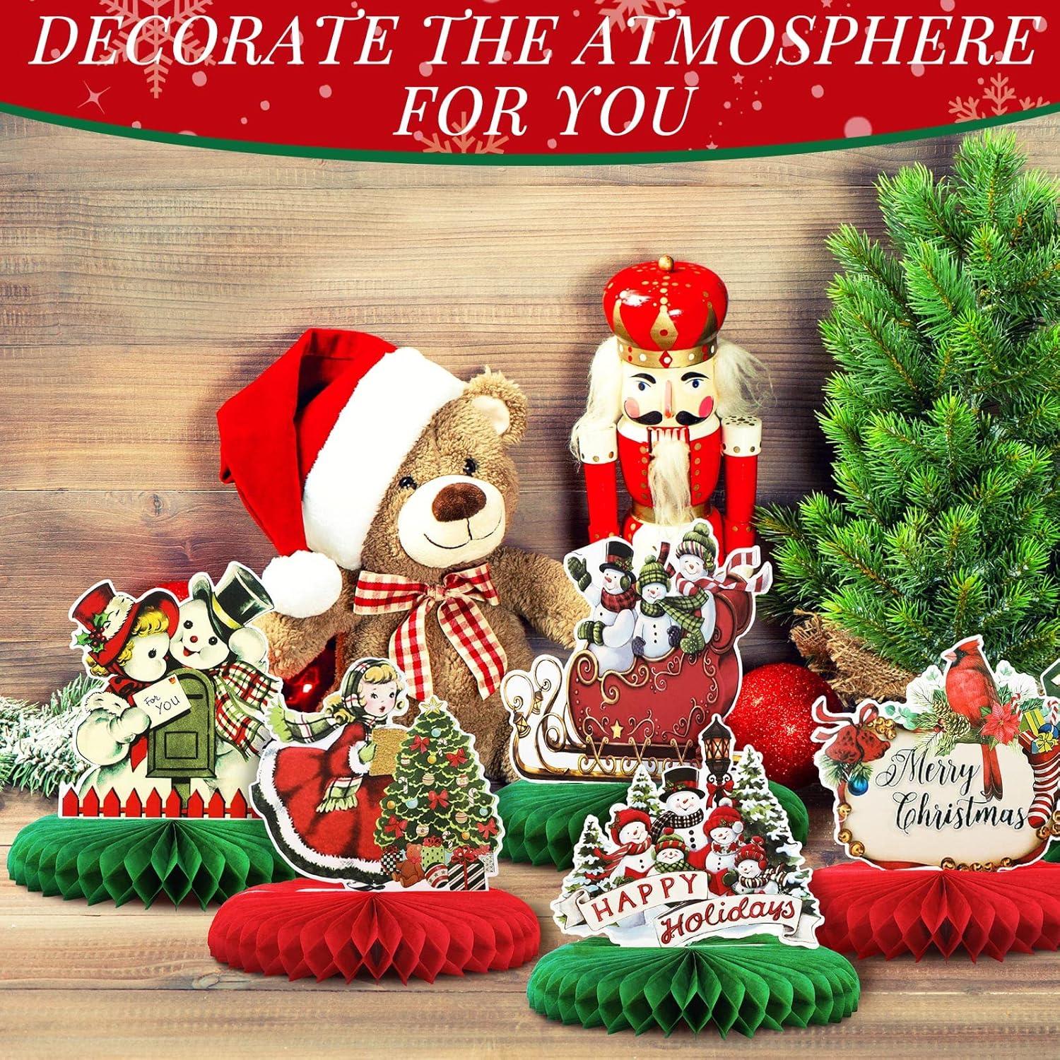 Centro de Mesa Navideño Vintage 9 Pcs Sinmoe - Decoración