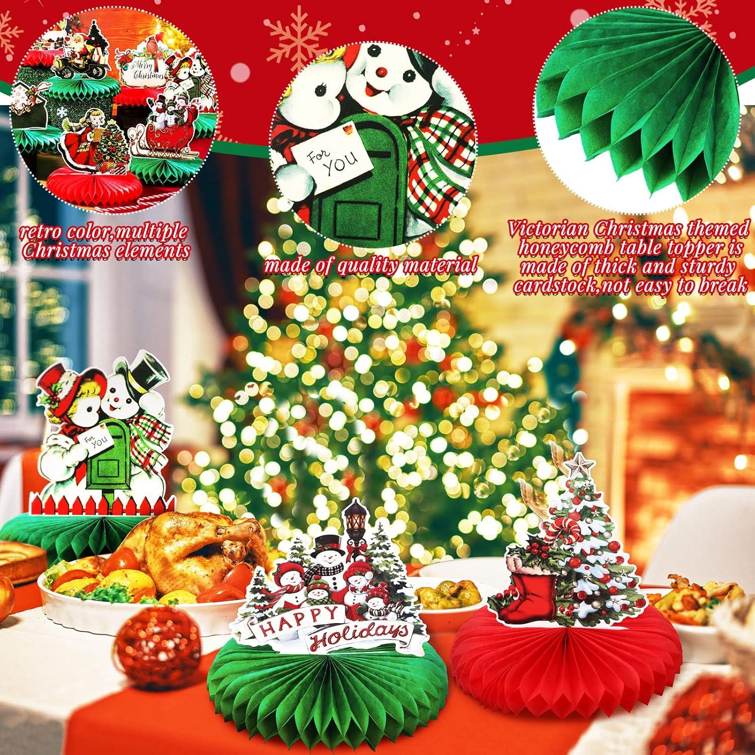 Centro de Mesa Navideño Vintage 9 Pcs Sinmoe - Decoración