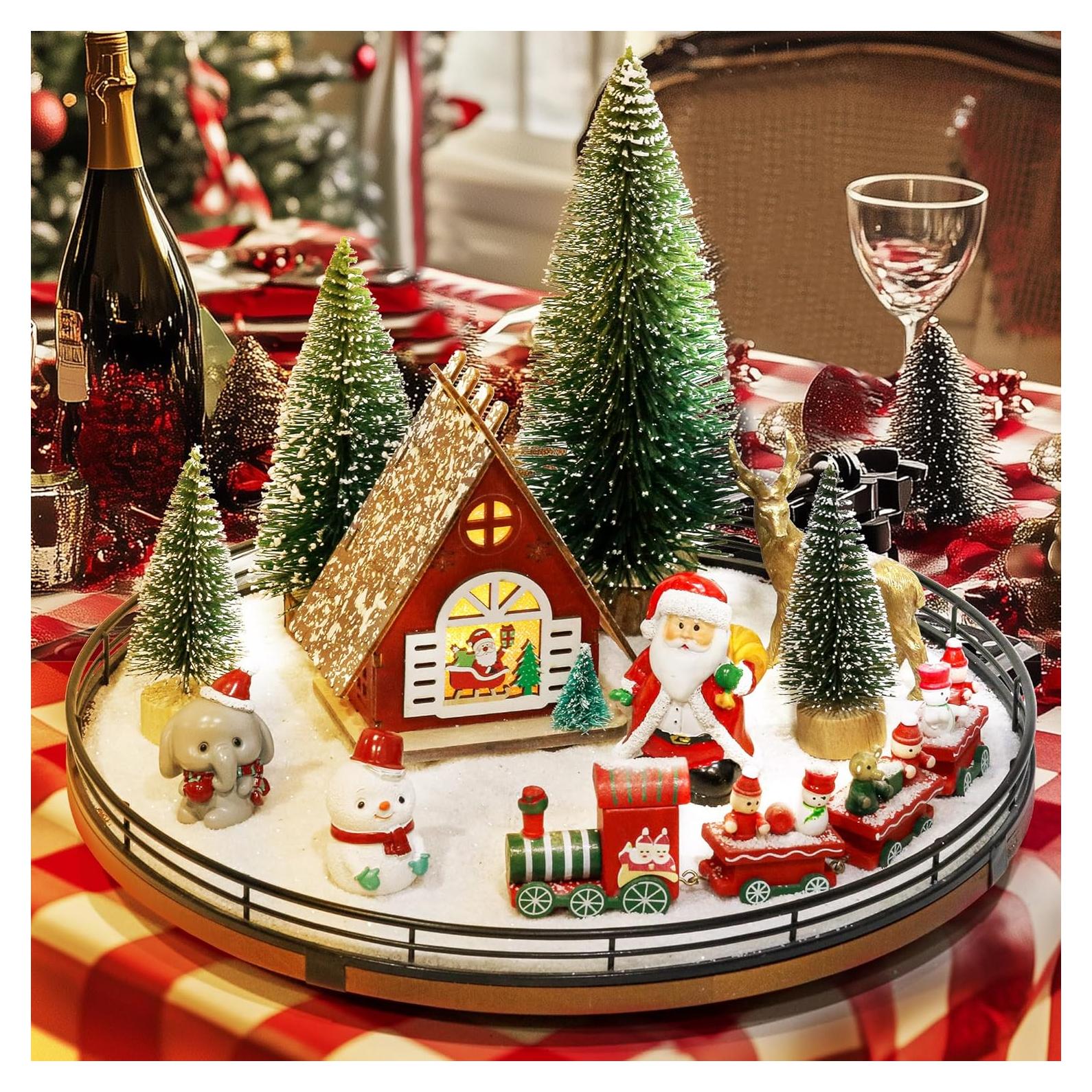 Conjunto Navideño 12 PCS Lazy Susan Madera Roble 33 cm