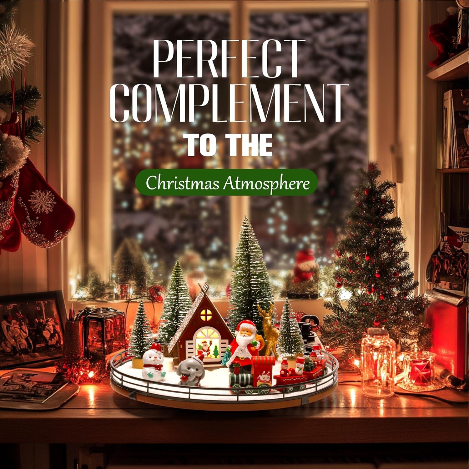 Conjunto Navideño 12 PCS Lazy Susan Madera Roble 33 cm