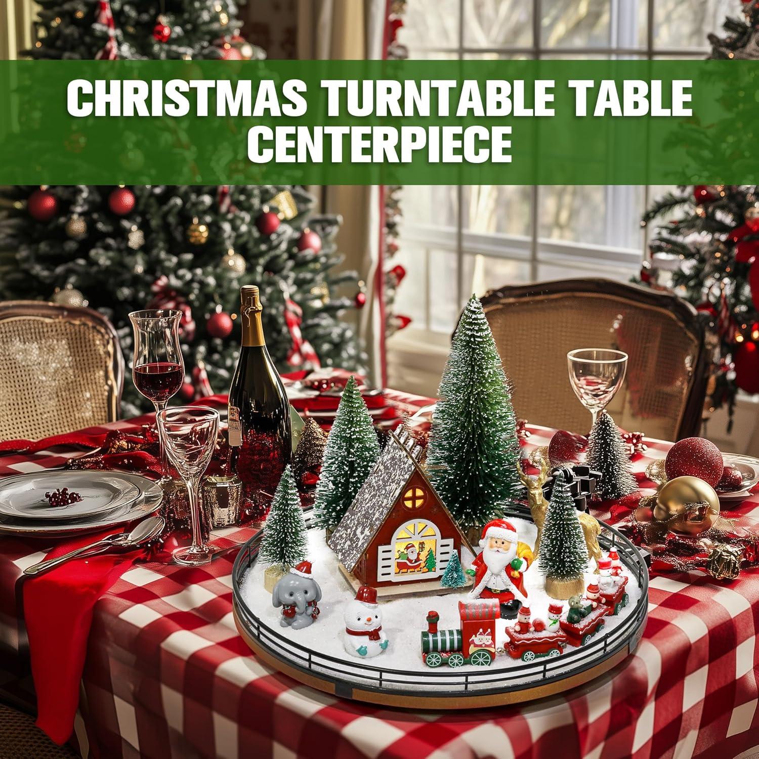 Conjunto Navideño 12 PCS Lazy Susan Madera Roble 33 cm