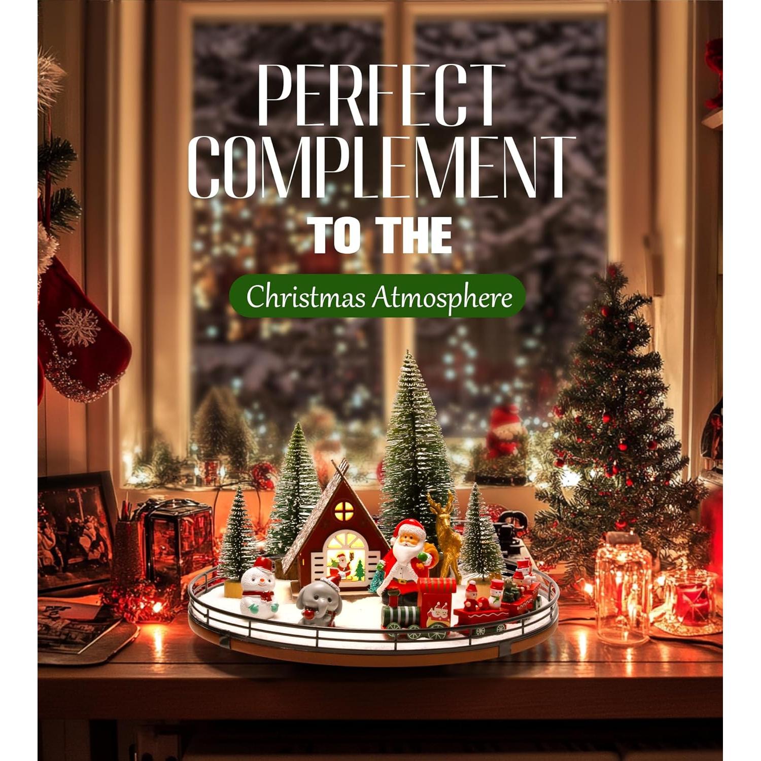 Conjunto de Decoraciones de Mesa Navideña AMH 12 PCS con Base Rotativa