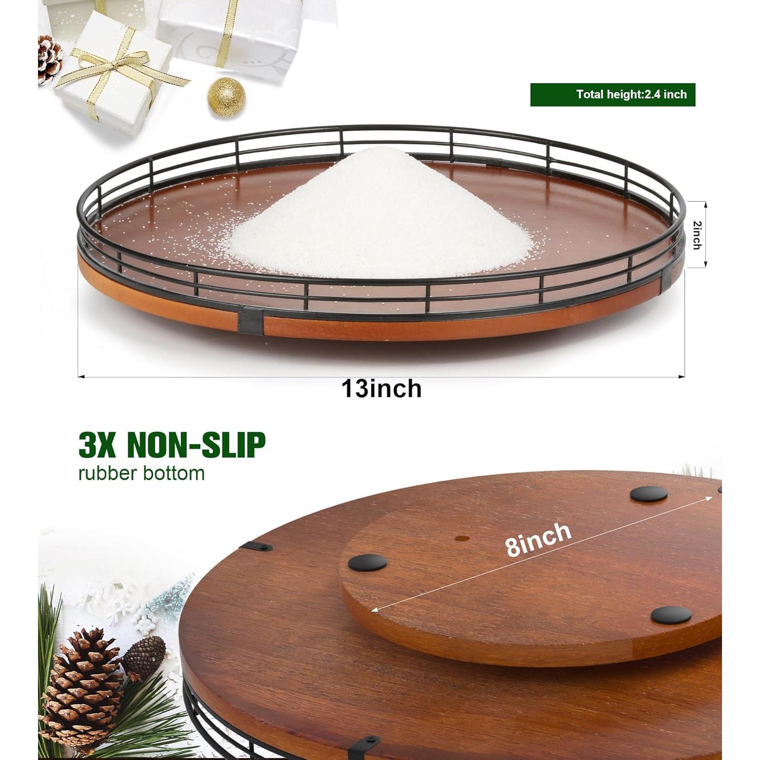 Conjunto de Decoraciones de Mesa Navideña AMH 12 PCS con Base Rotativa