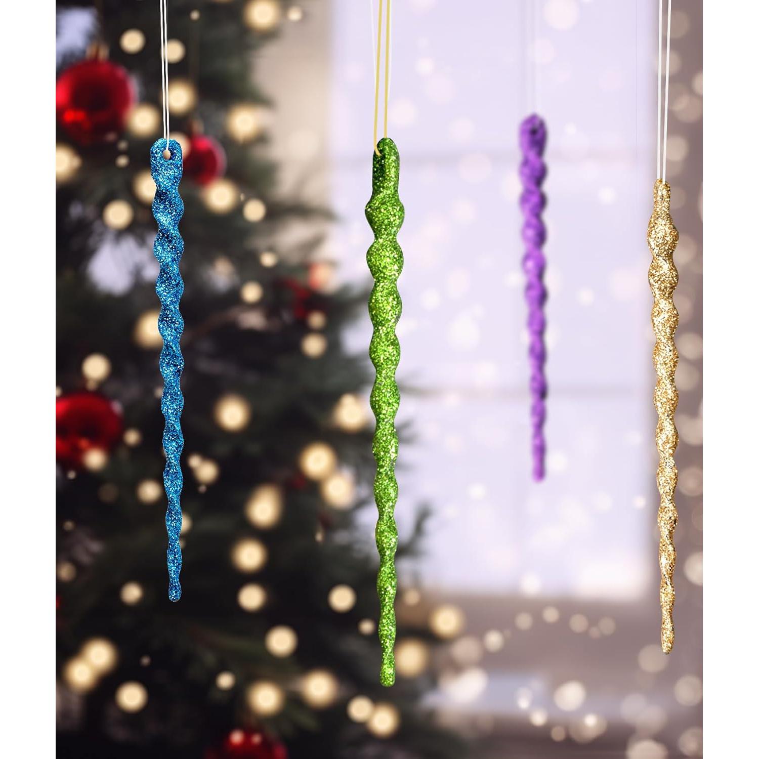 Adornos de Plástico Brillante AMS 30 PCS Carámbano 13cm