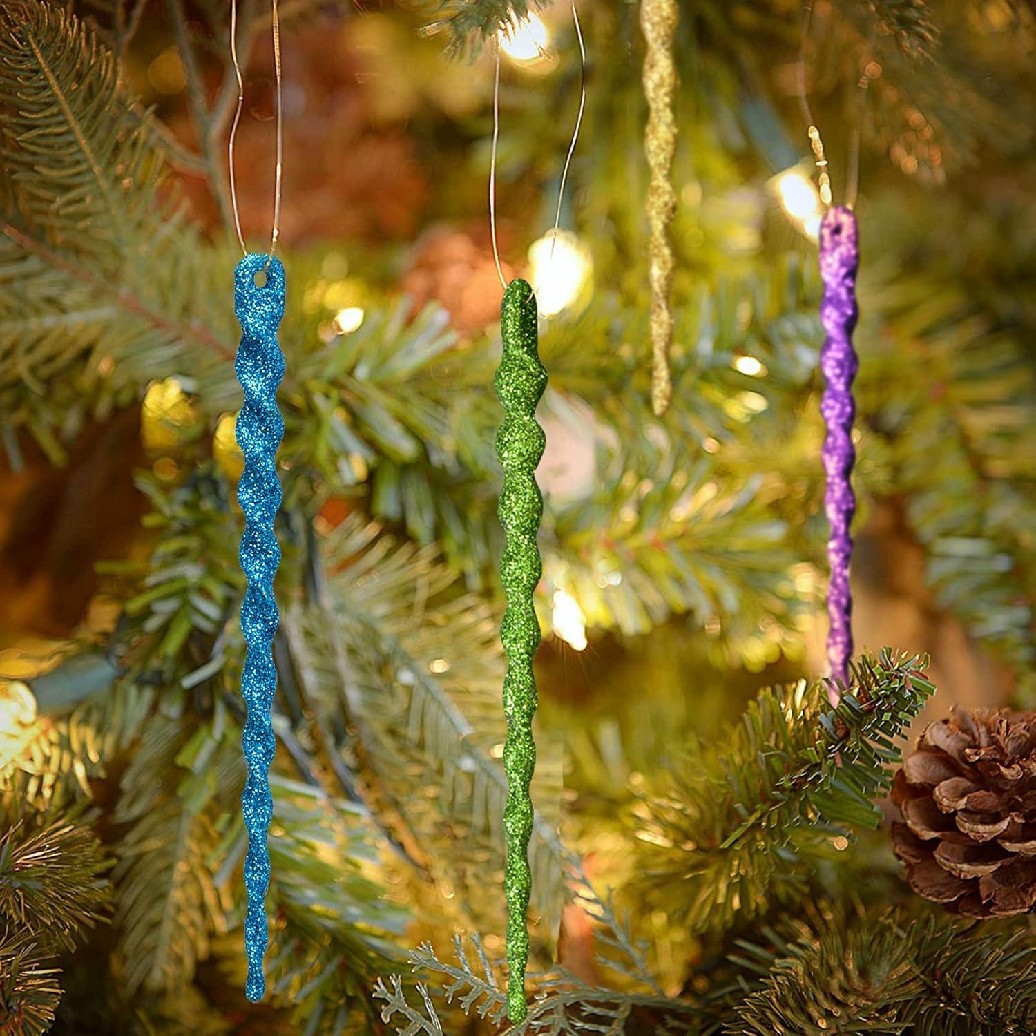 Adornos de Plástico Brillante AMS 30 PCS Carámbano 13cm